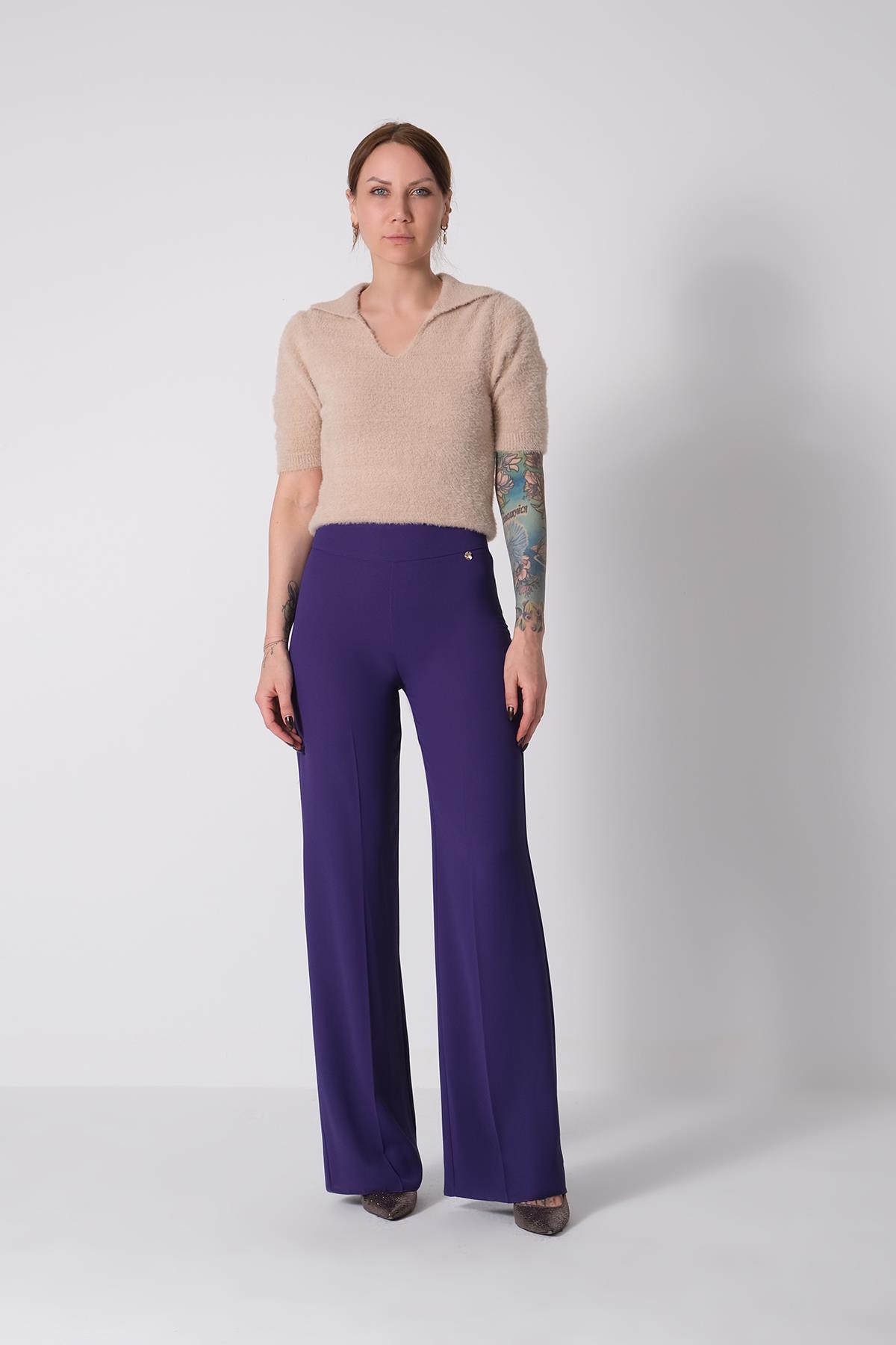 Yüksek Bel Bol Paça Pantolon