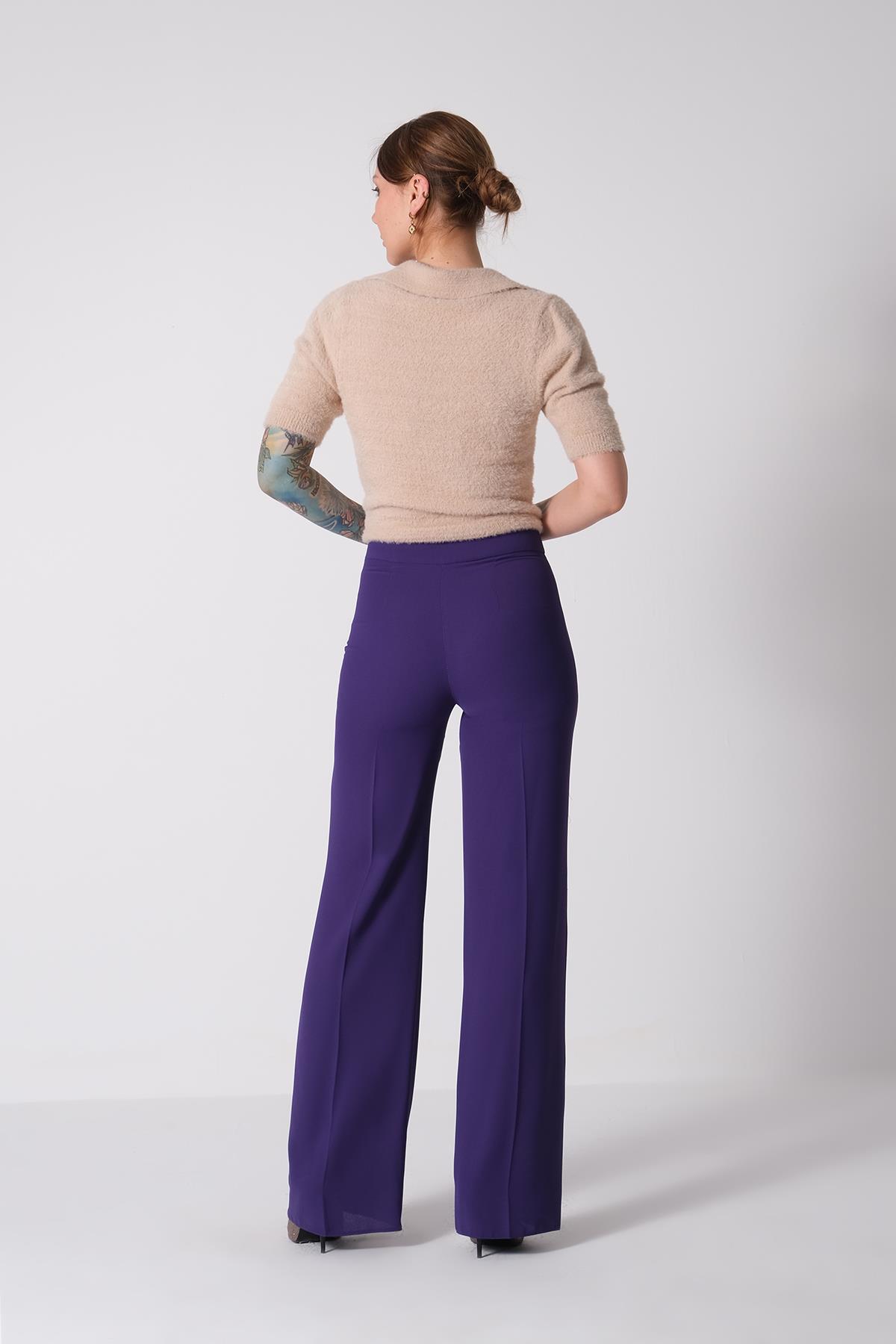 Yüksek Bel Bol Paça Pantolon