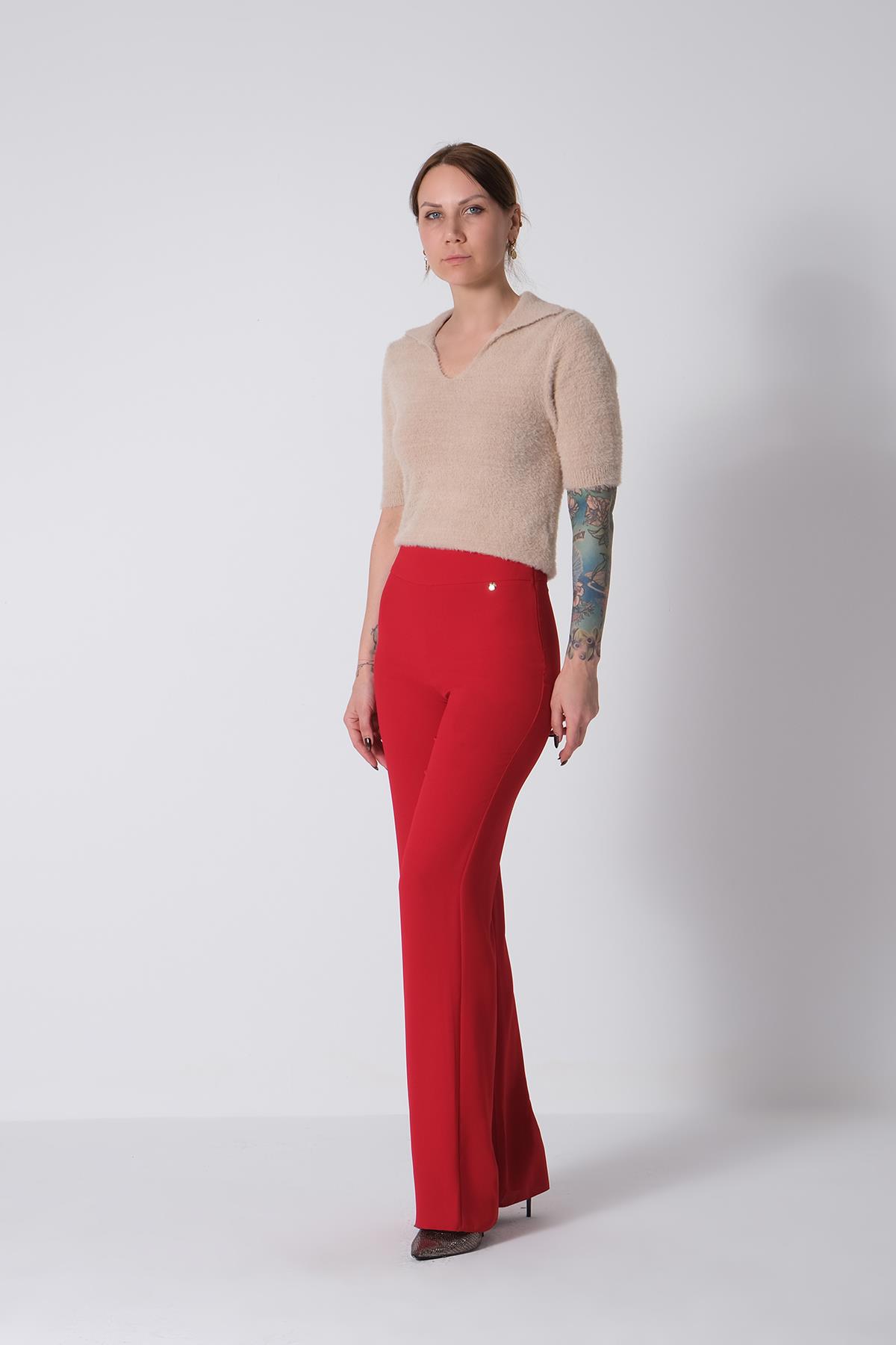 Yüksek Bel Bol Paça Pantolon