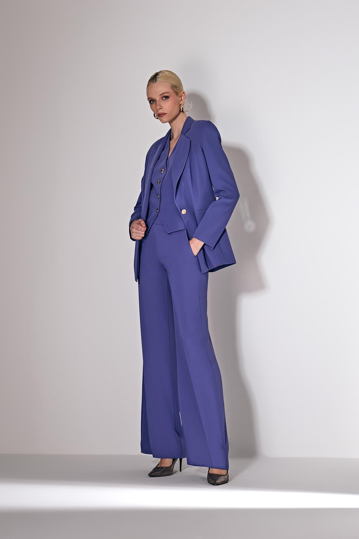 Yüksek Bel Cepli Pantolon