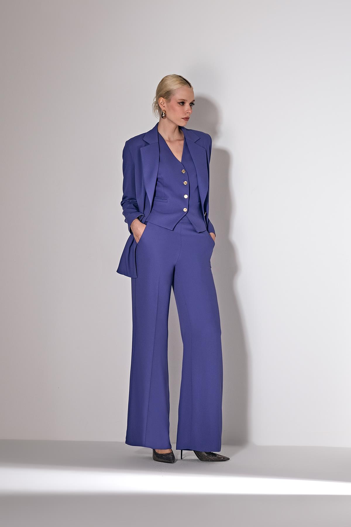 Yüksek Bel Cepli Pantolon