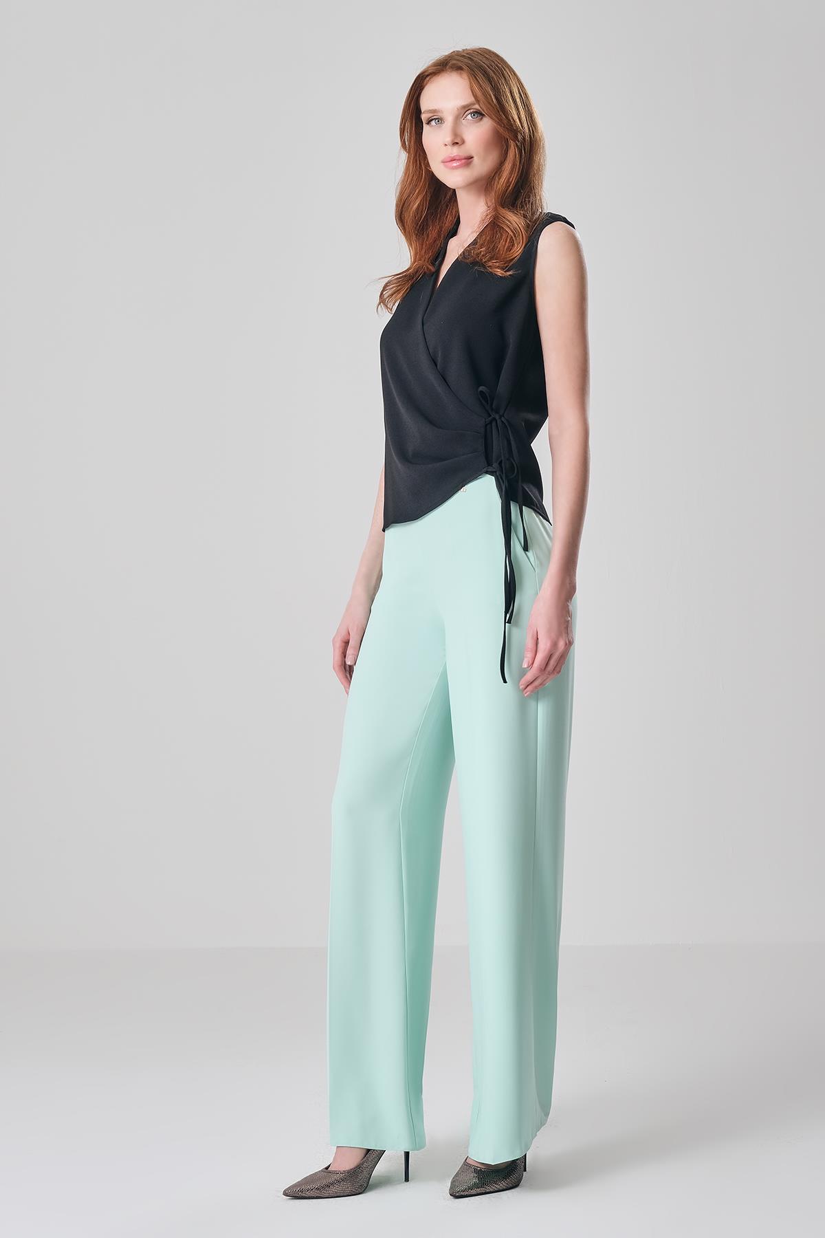 Yüksek Bel Cepli Pantolon