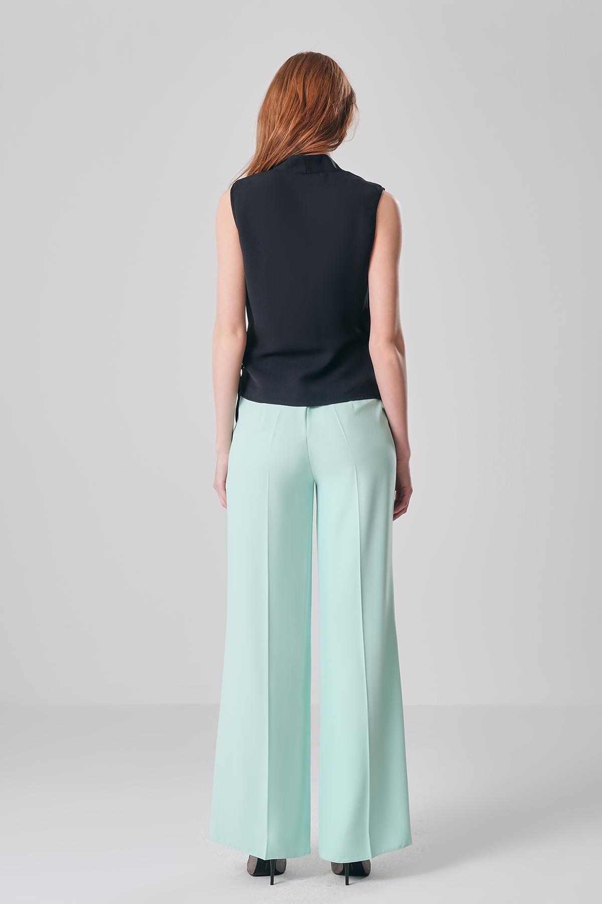 Yüksek Bel Cepli Pantolon