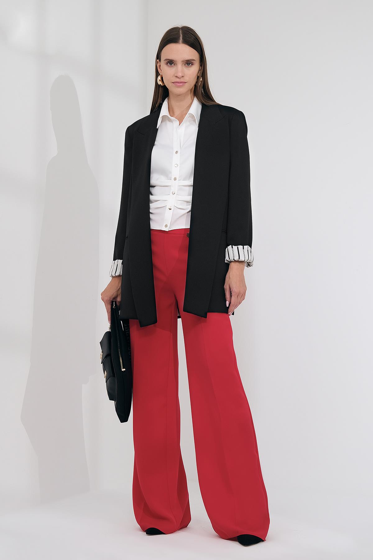 Yüksek Bel Cepli Pantolon