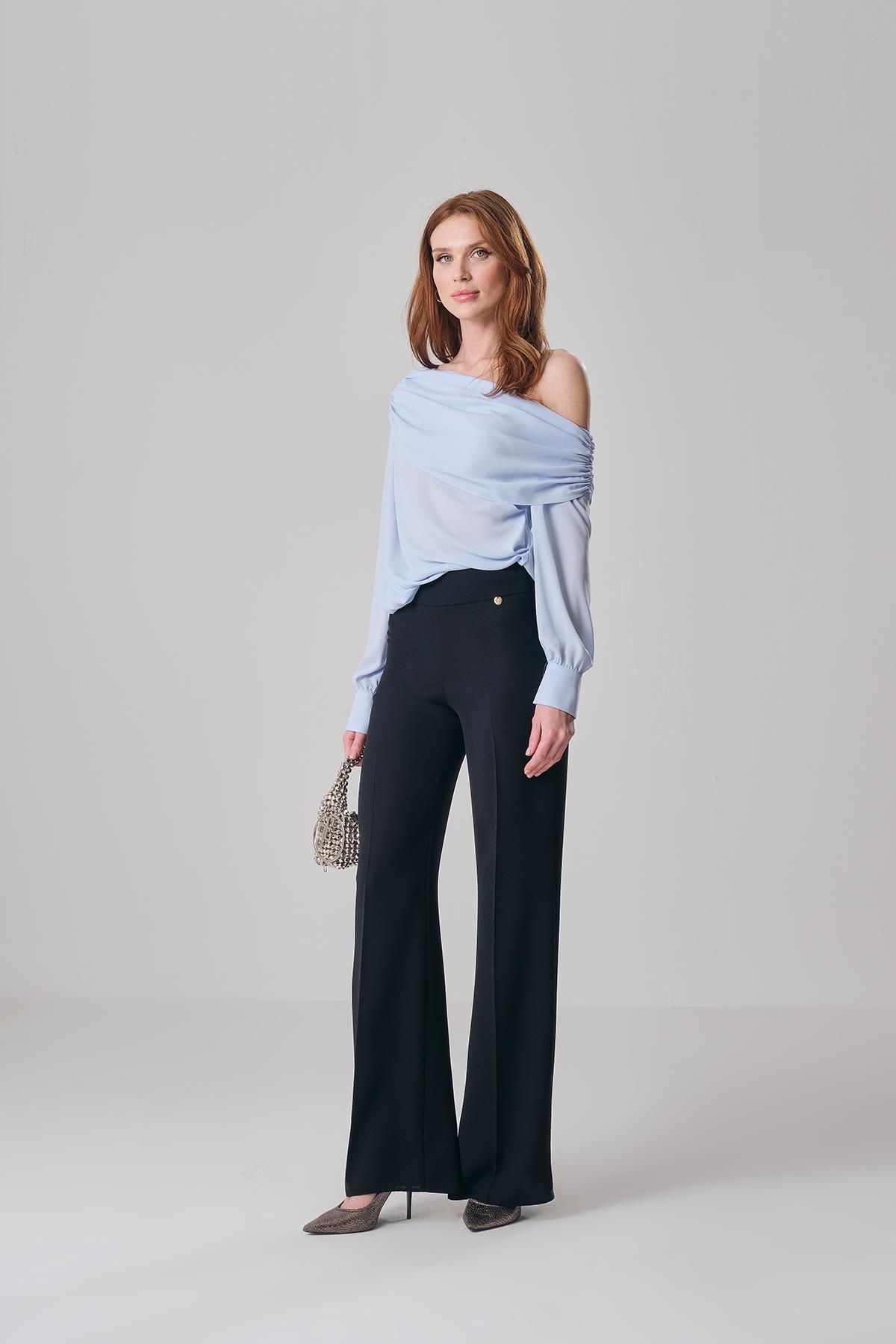 Yüksek Bel Krep Pantolon