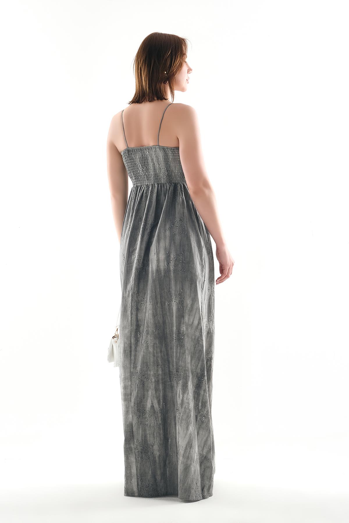 Zarif Fiyonk Detaylı, Şık Ve Rahat  Maxi Elbise.