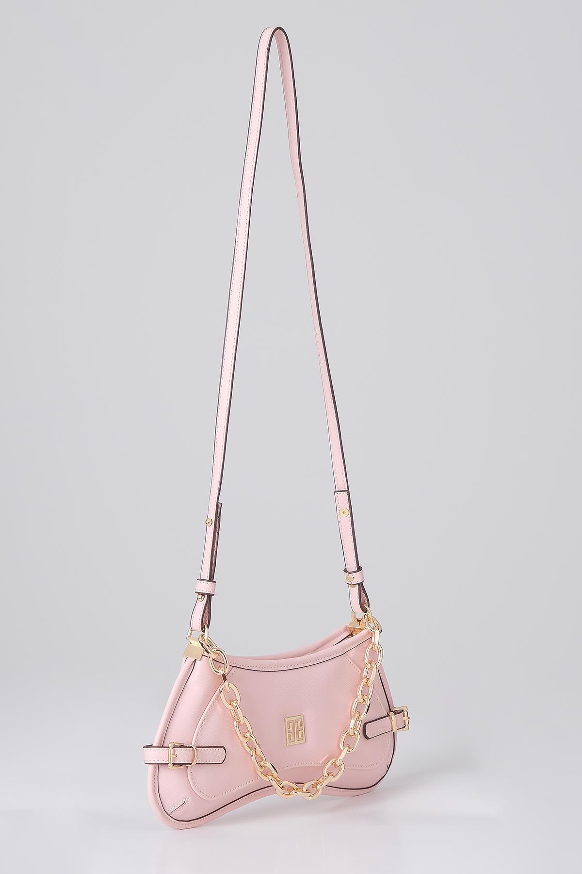 Zincir Aksesuarlı Uzun Deri Askılı El Omuz Çanta