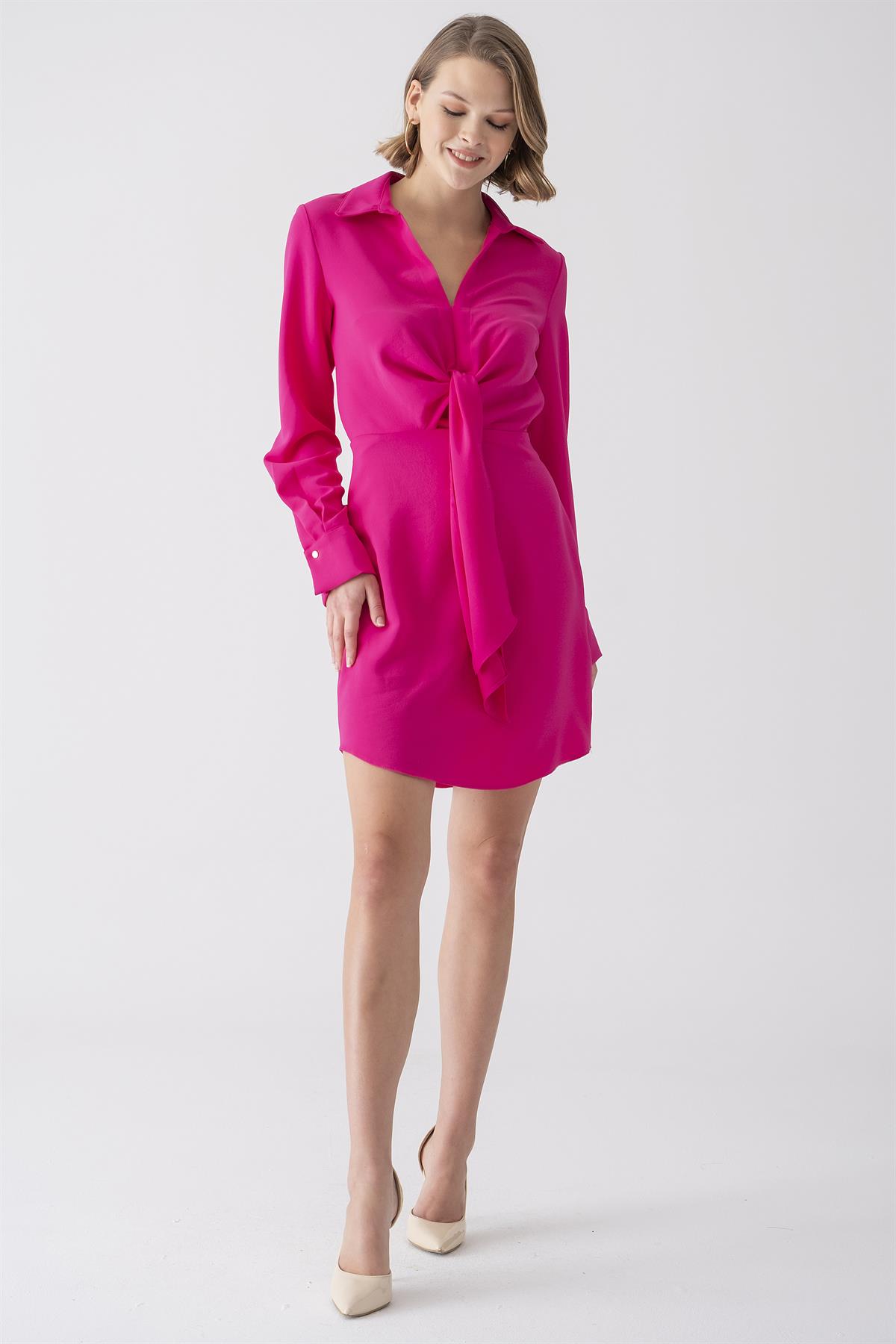 Bağlama Detaylı Mini Elbise