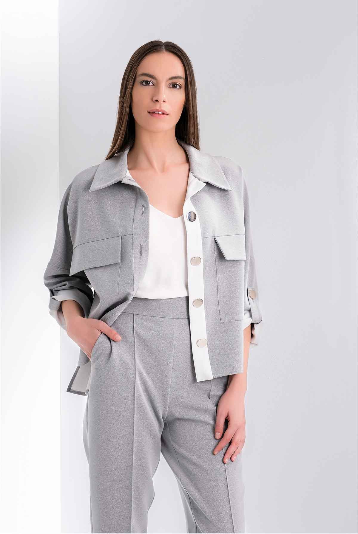 Cep Kapaklı Kısa Ceket