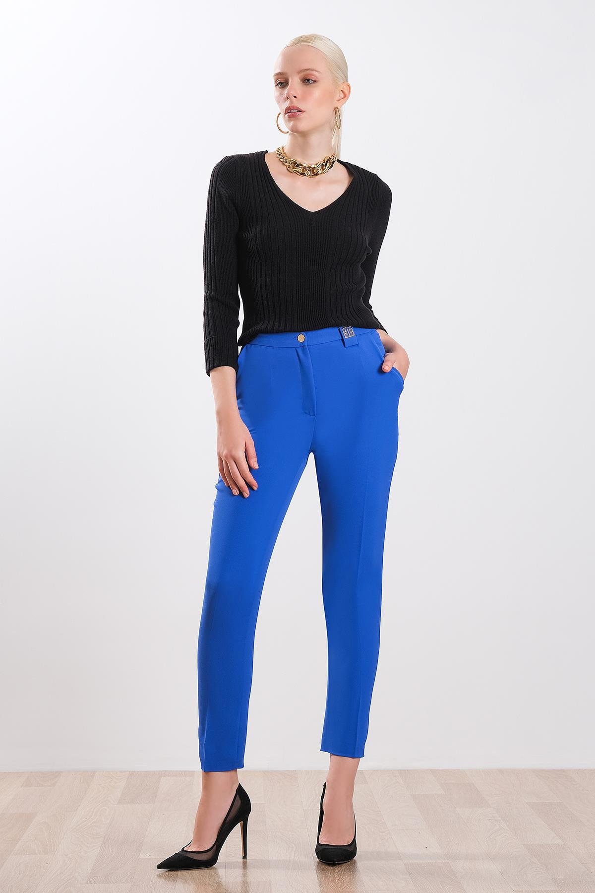 Dar Kesim Yüksek Bel Pantolon