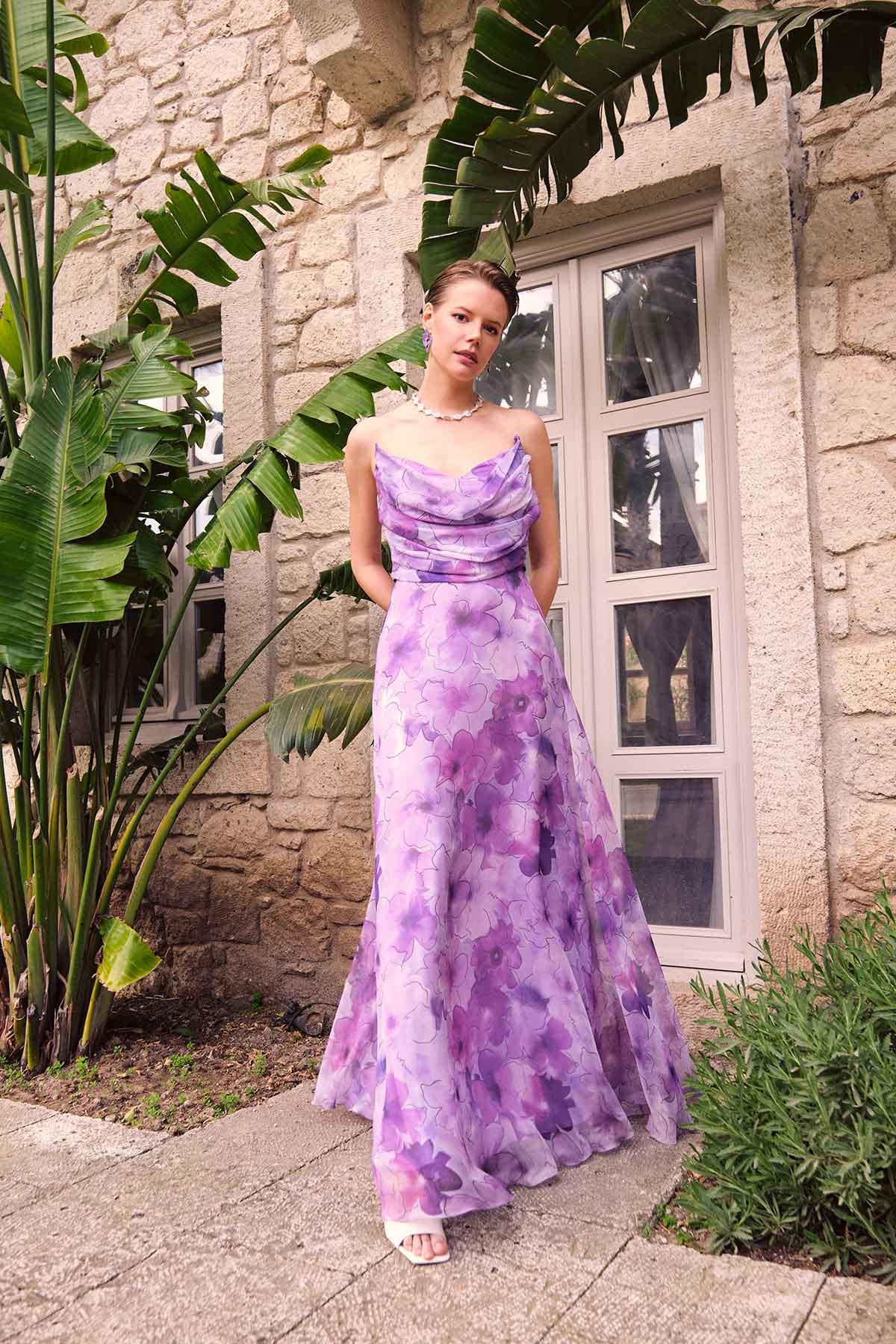 Degaje Yaka Maxi Elbise