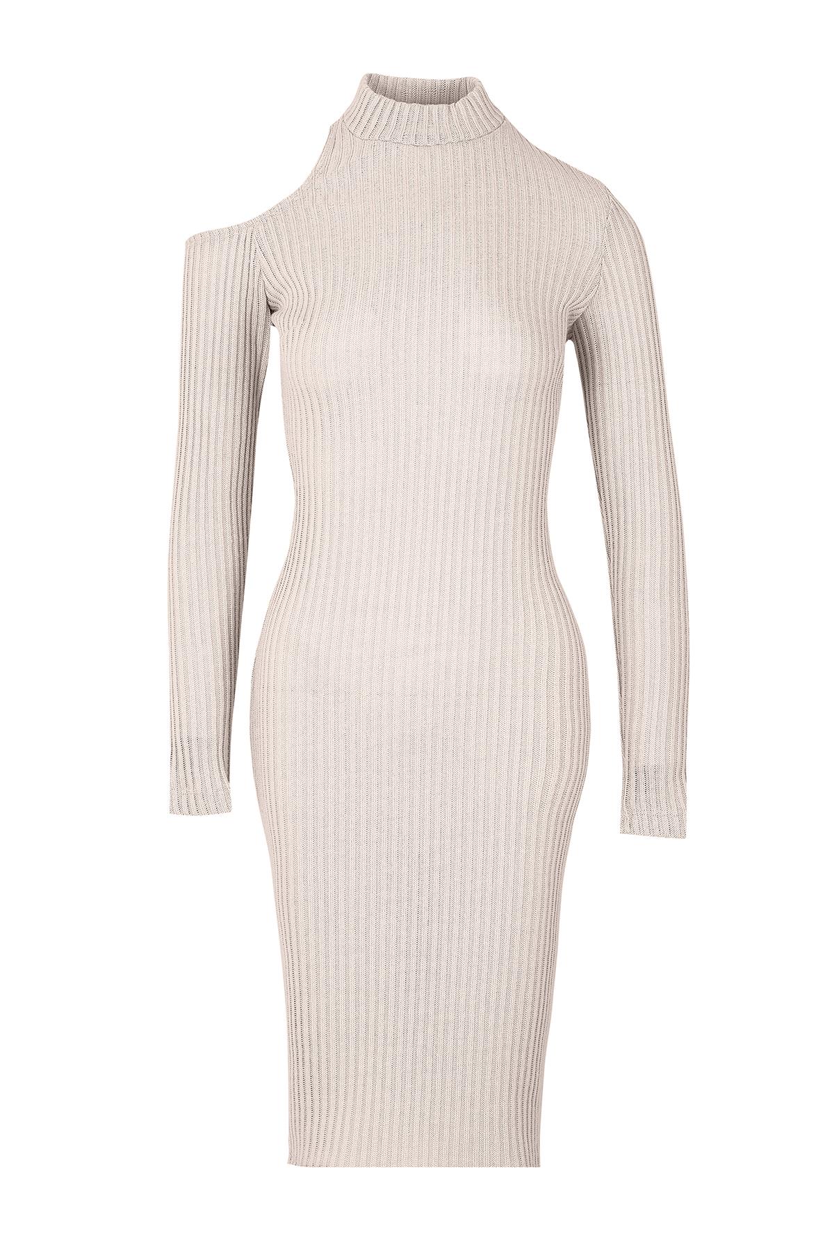 Dekolteli Triko Elbise