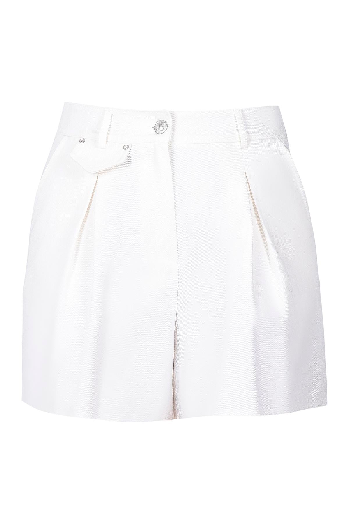 Denim Efektli Koton Şort