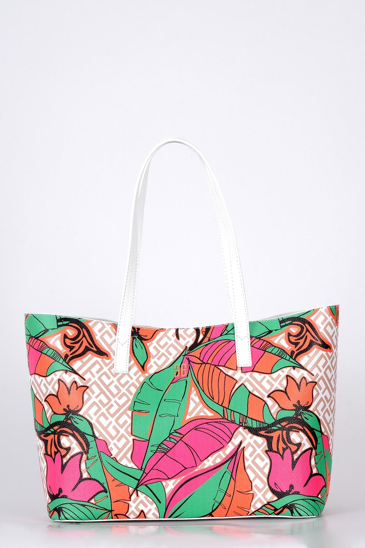 Desenli Bucket Çanta