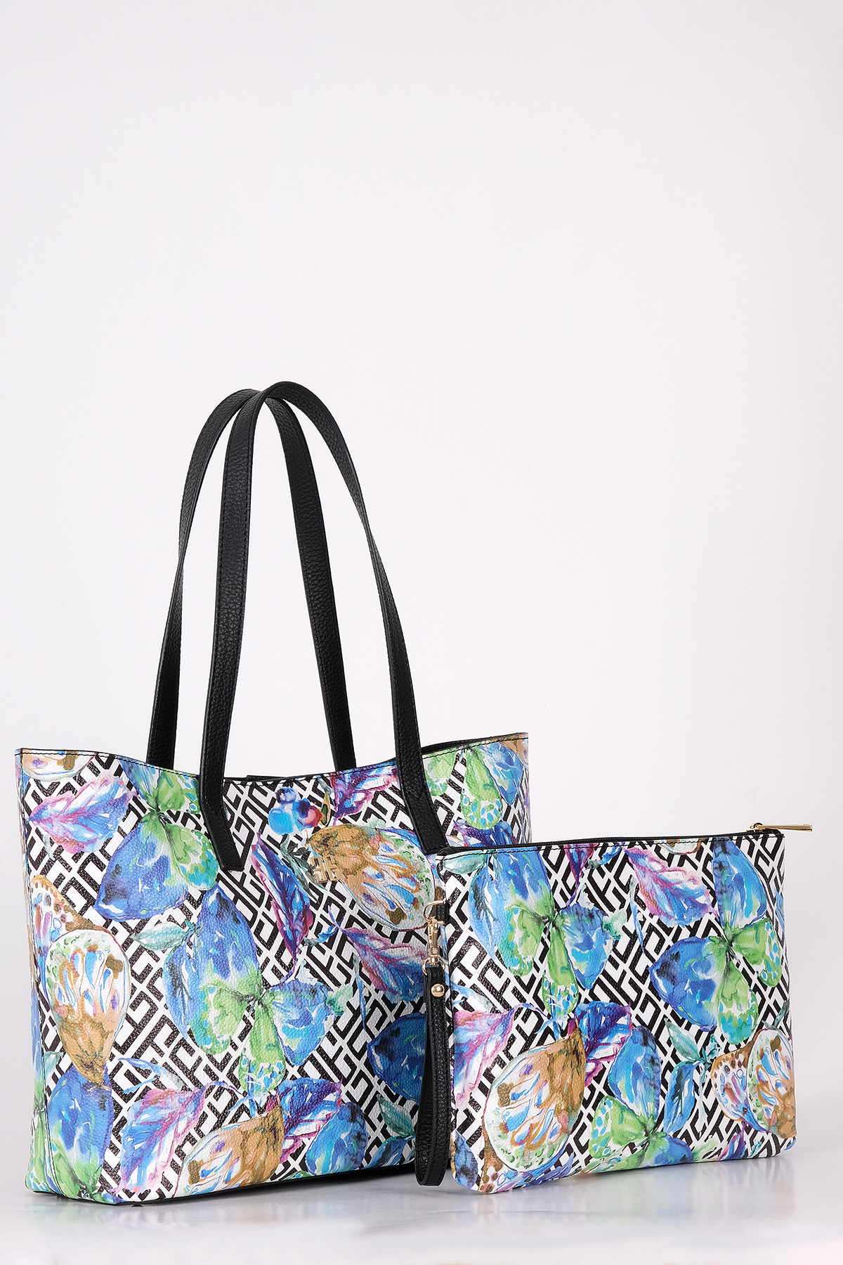 Desenli Bucket Çanta