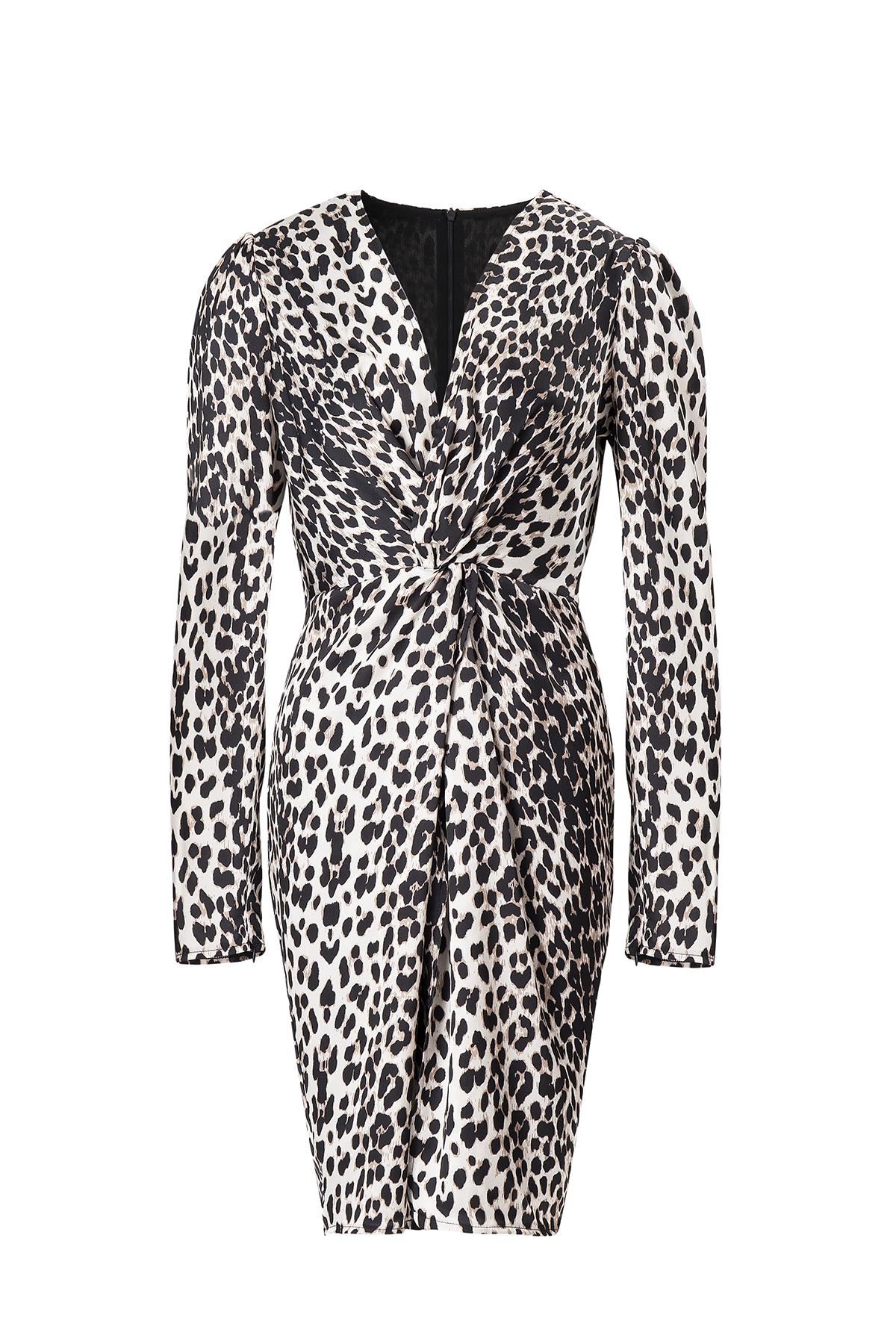 Desenli Saten Elbise