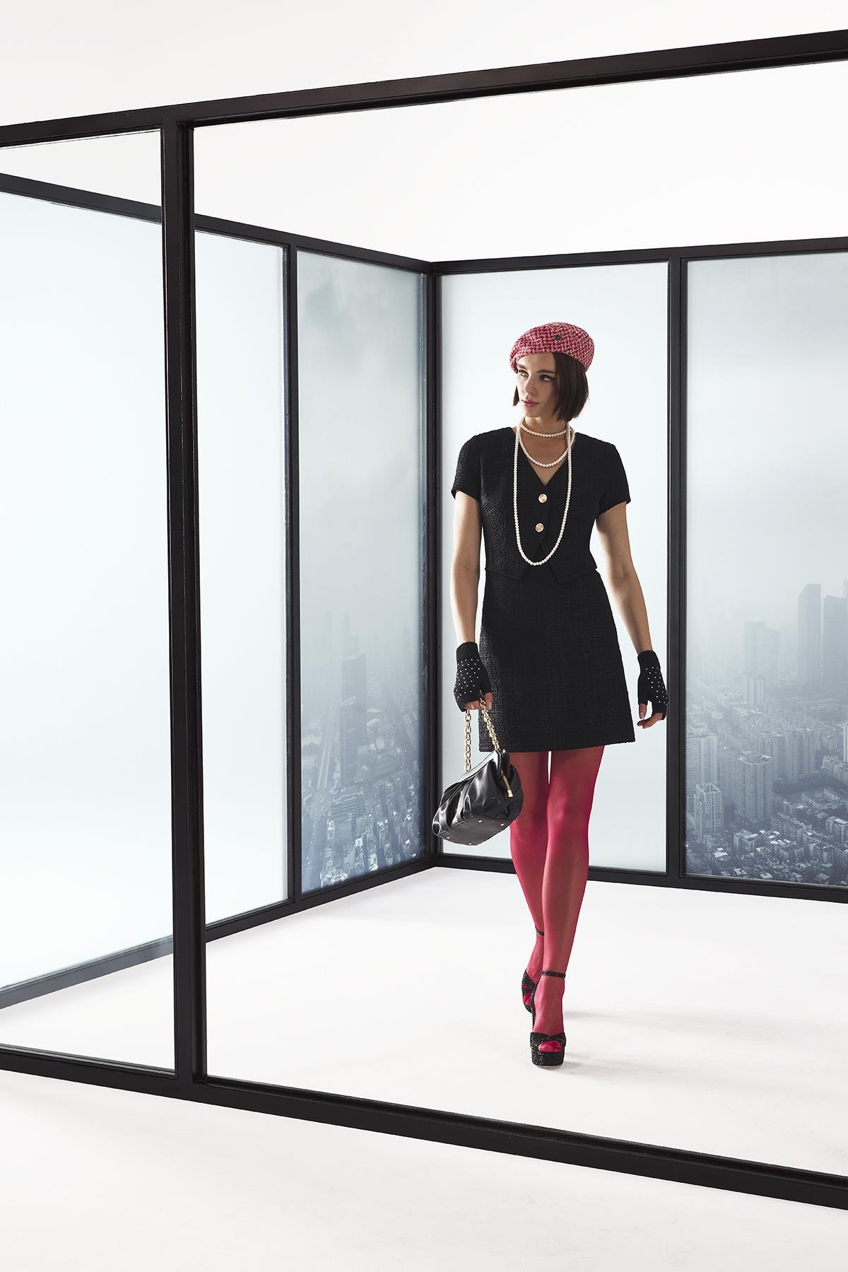 Dokulu Mini Şık Elbise