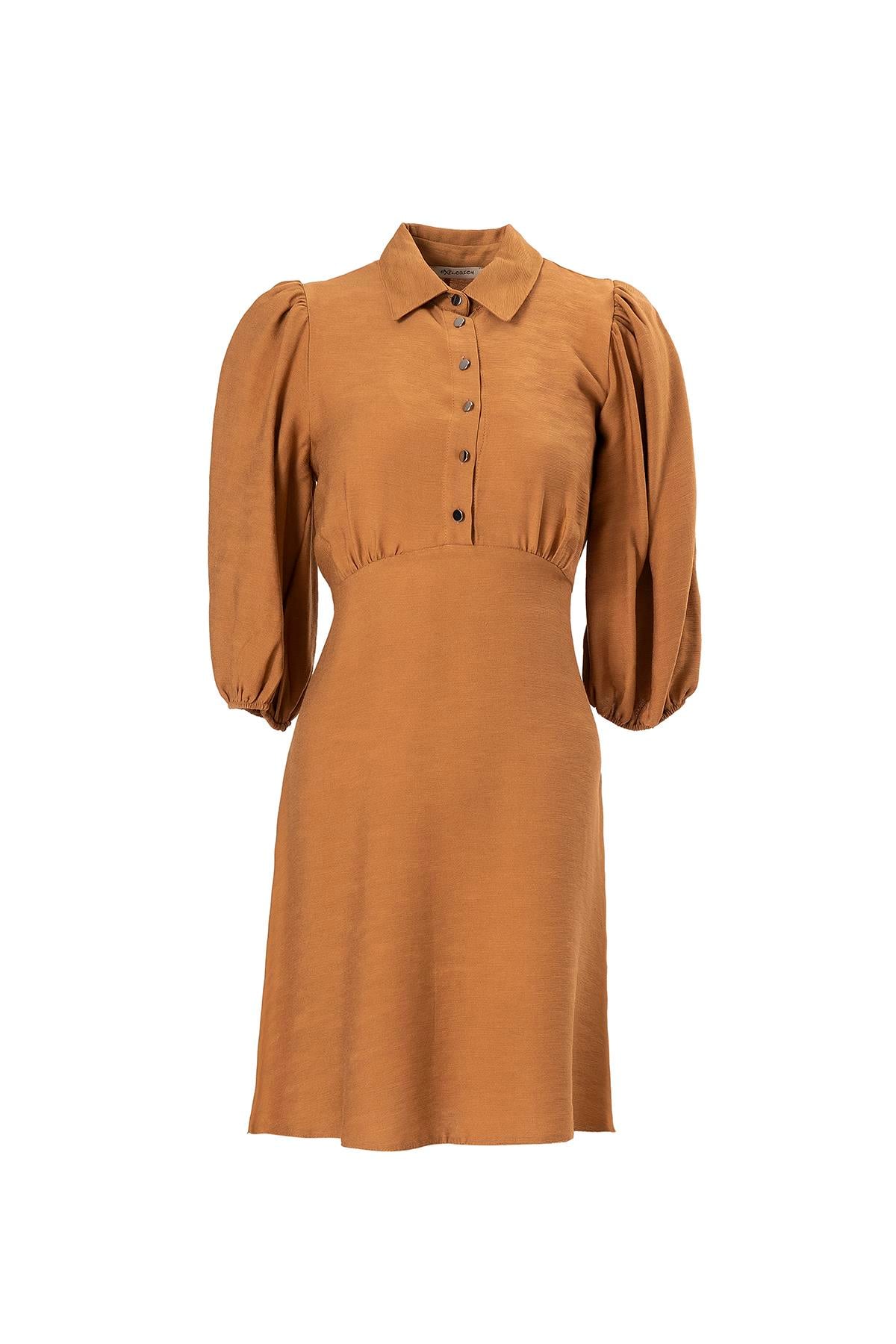 Düğme Detaylı Elbise