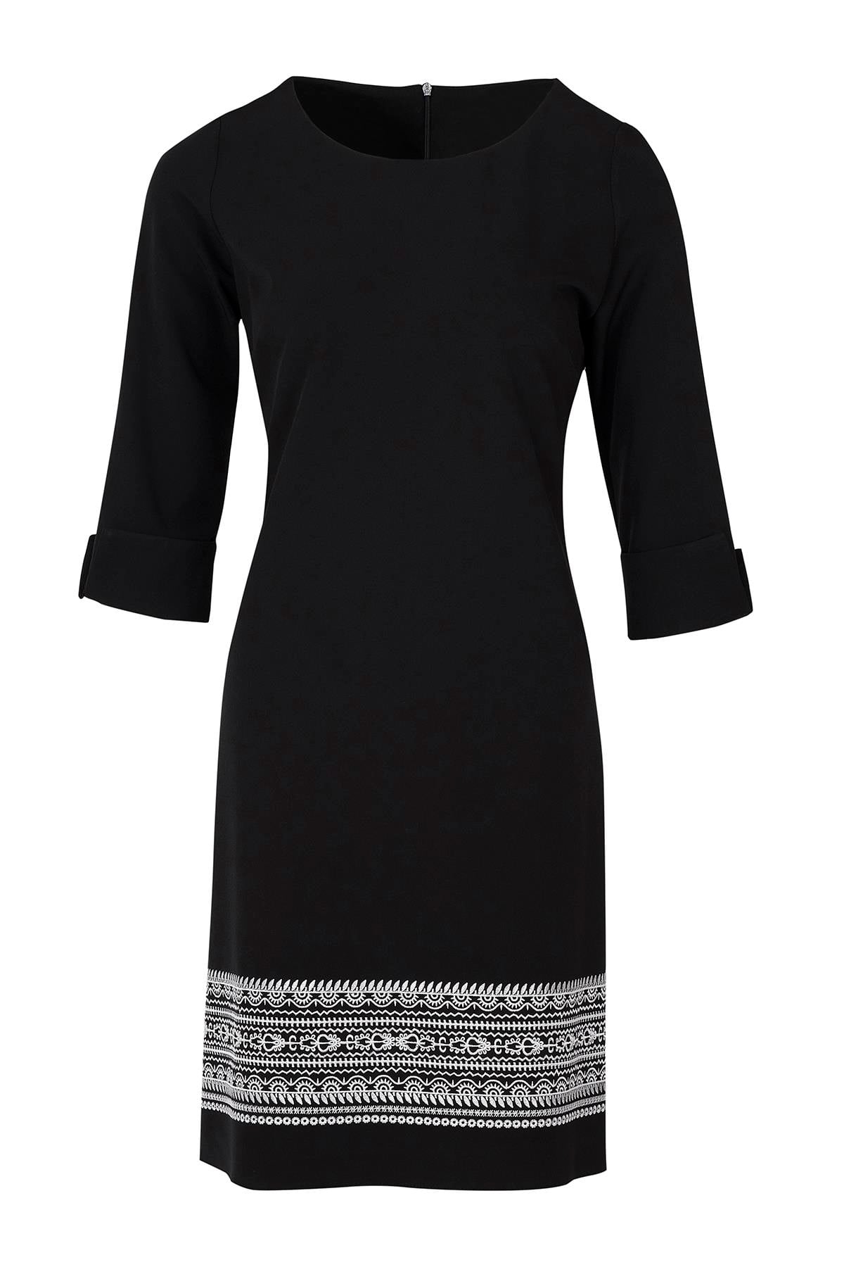 Etek Ucu Nakışlı Elbise