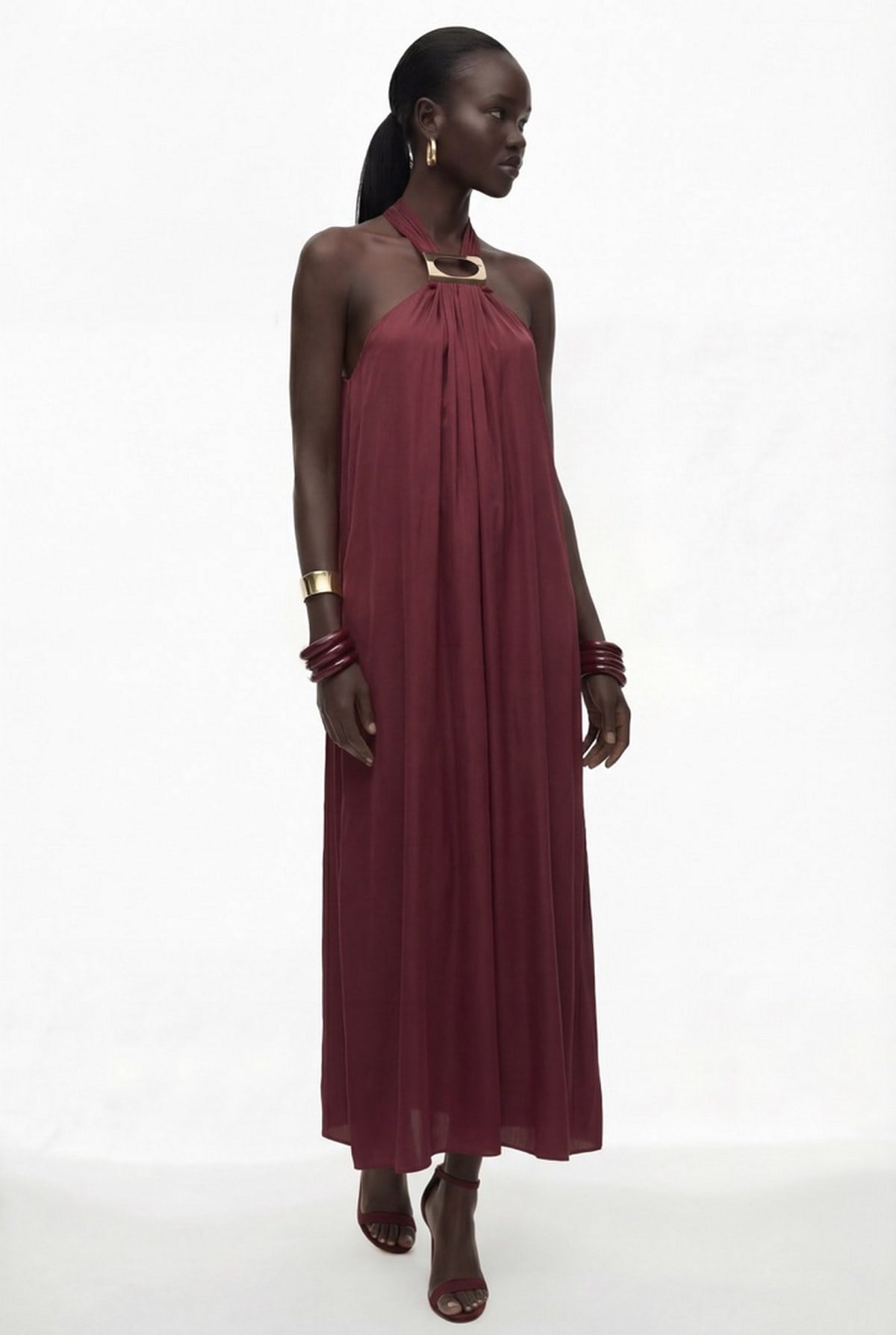 Halter Yaka Bağlamalı Elbise