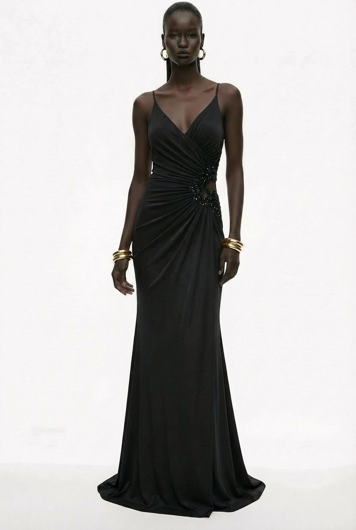 Işıltılı Bel Detaylı Elbise