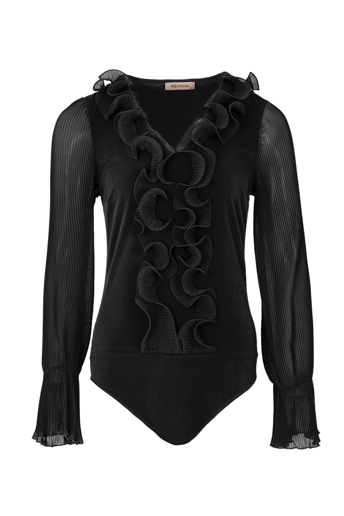 Kolları Pliseli Body