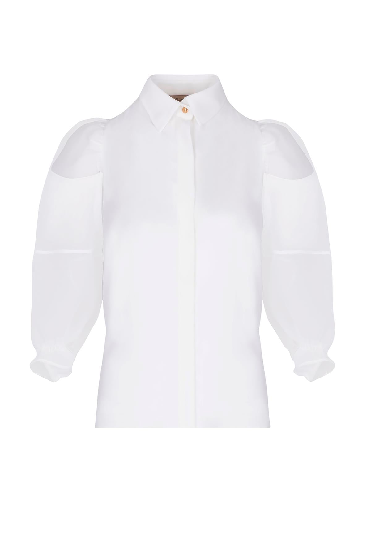 Kolu Transparan Gömlek