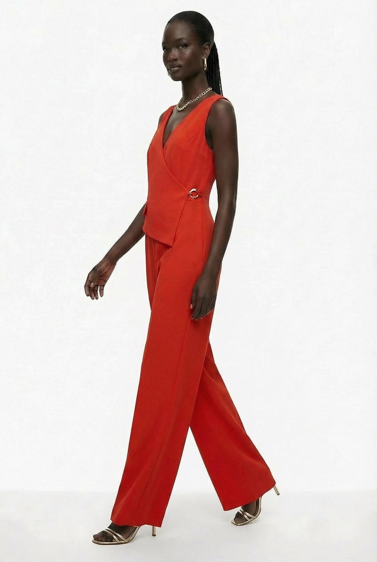 Kruvaze Aksesuarlı Tulum