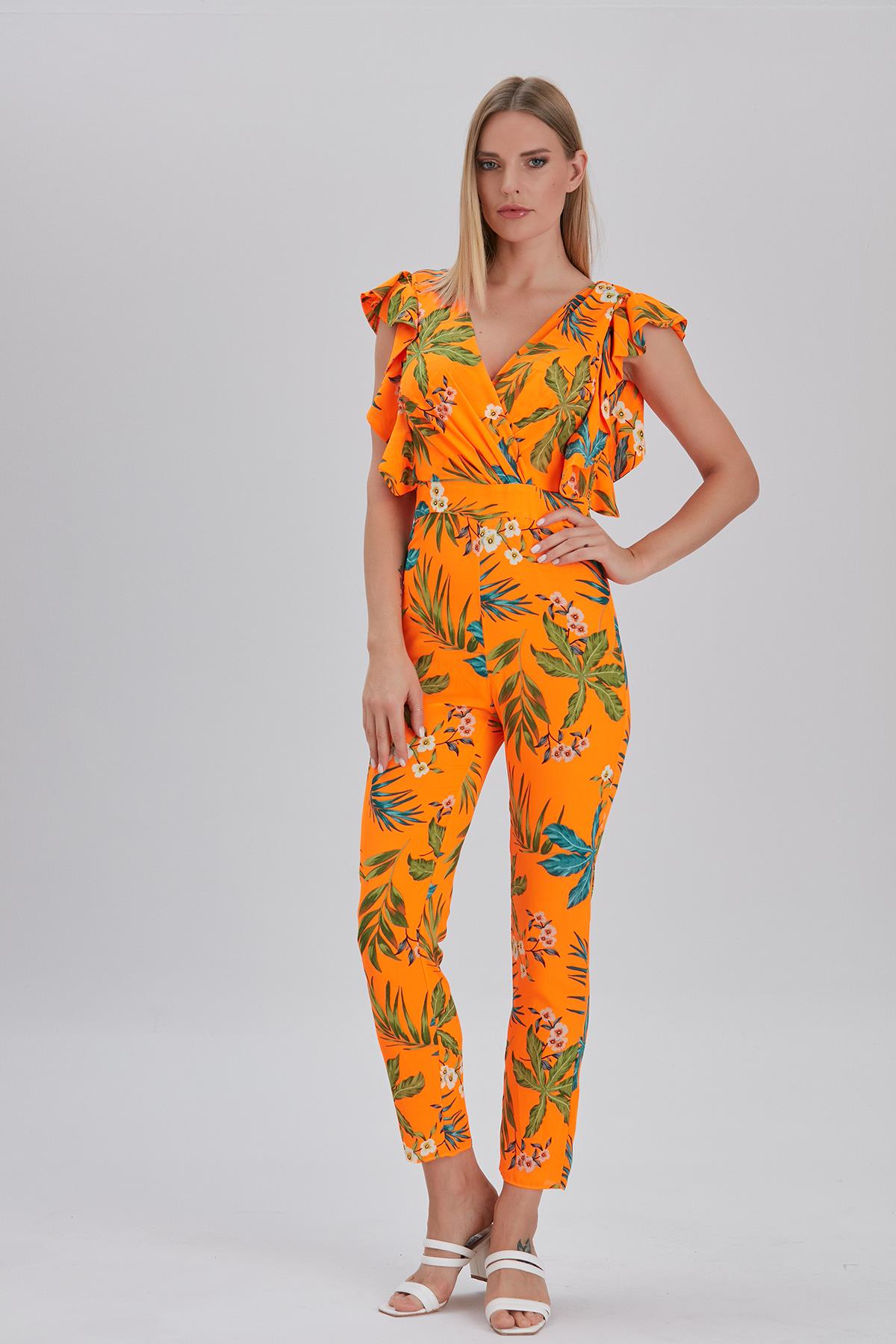 Kruvaze Yakalı Tulum