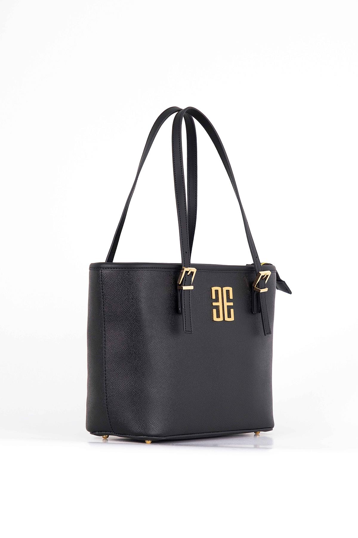 Metal Logo Detaylı Tote Çanta