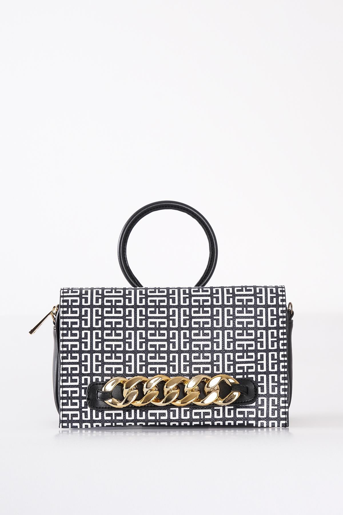 Monogram Desenli Omuz Çantası