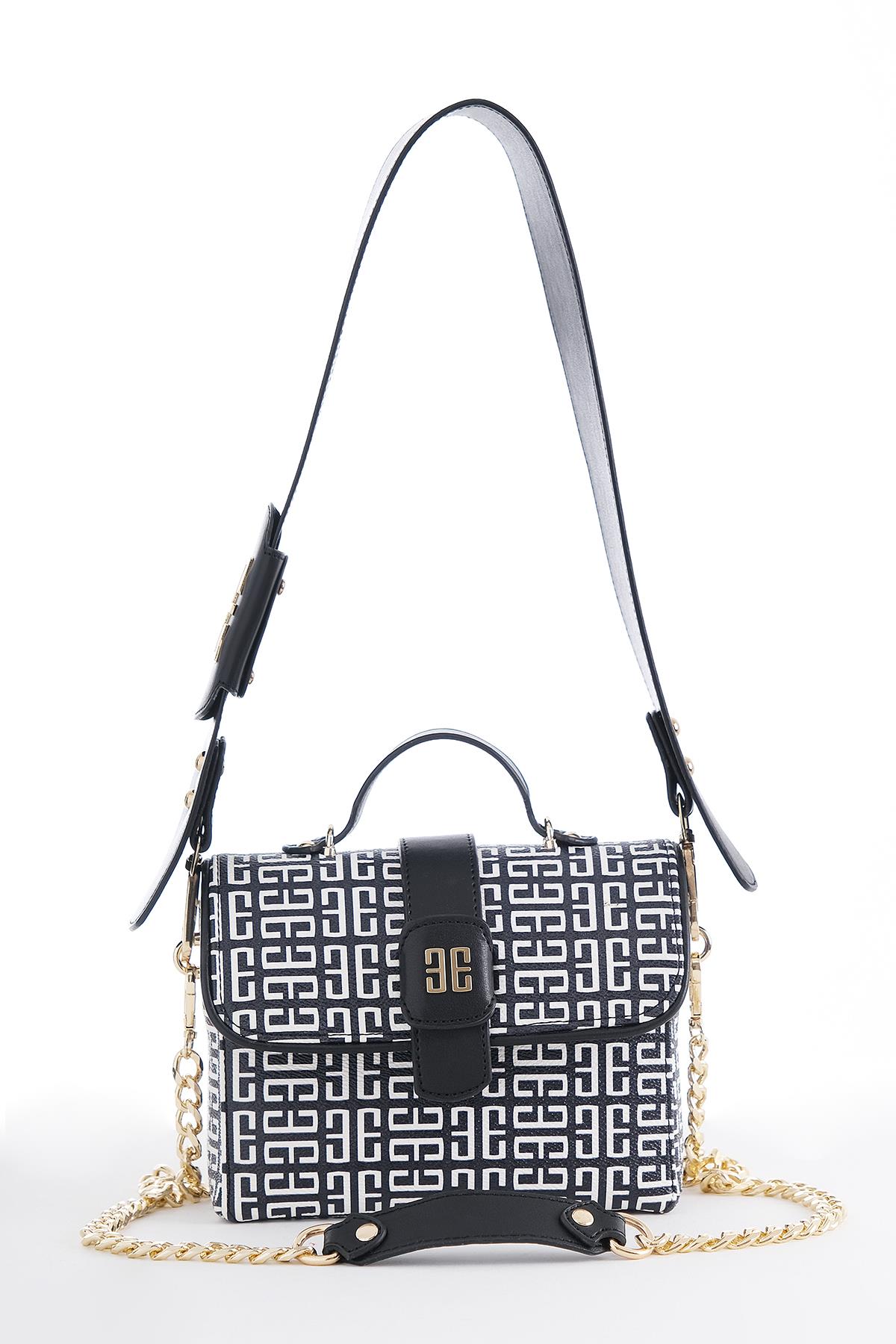 Monogram Desenli Omuz Çantası