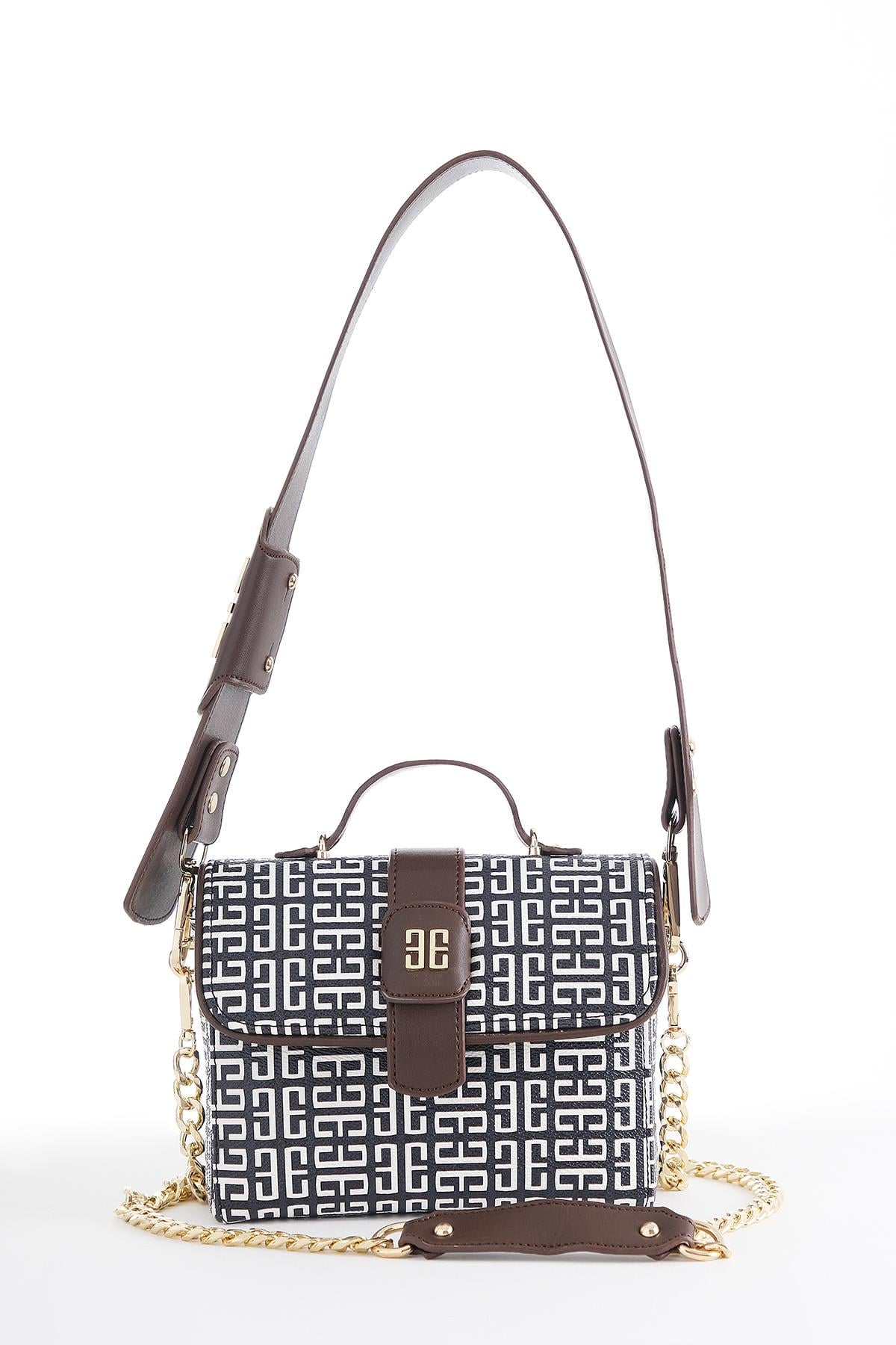 Monogram Desenli Omuz Çantası