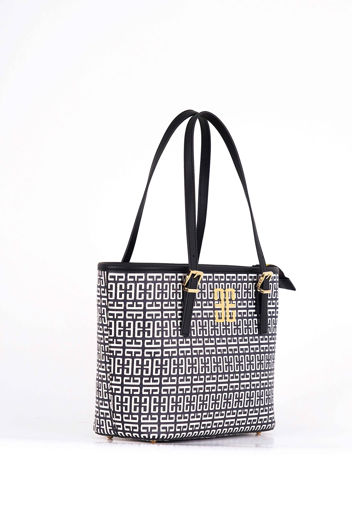 Monogram Desenli Tote Çanta- EXPLOSİON