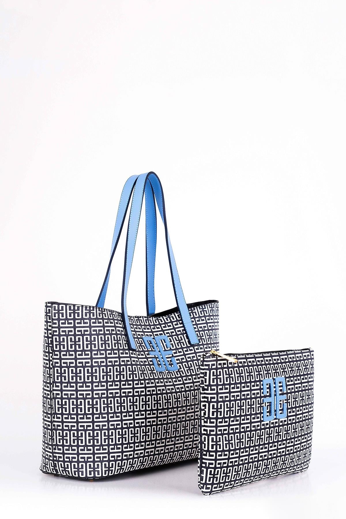 Monogram Desenli Yavrulu Tote Çanta