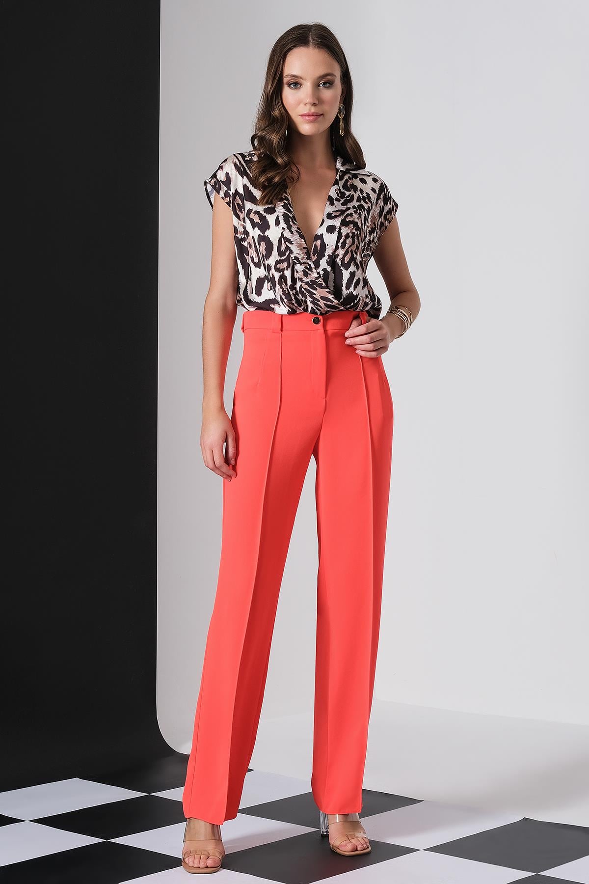 Nervürlü Bol Paça Pantolon