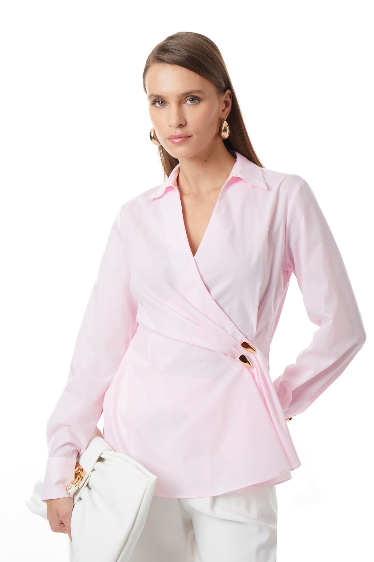 Önden Düğmeli Poplin Gömlek