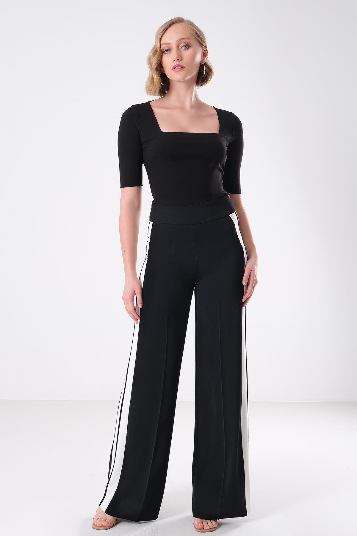 Renk Bloklu Pantolon