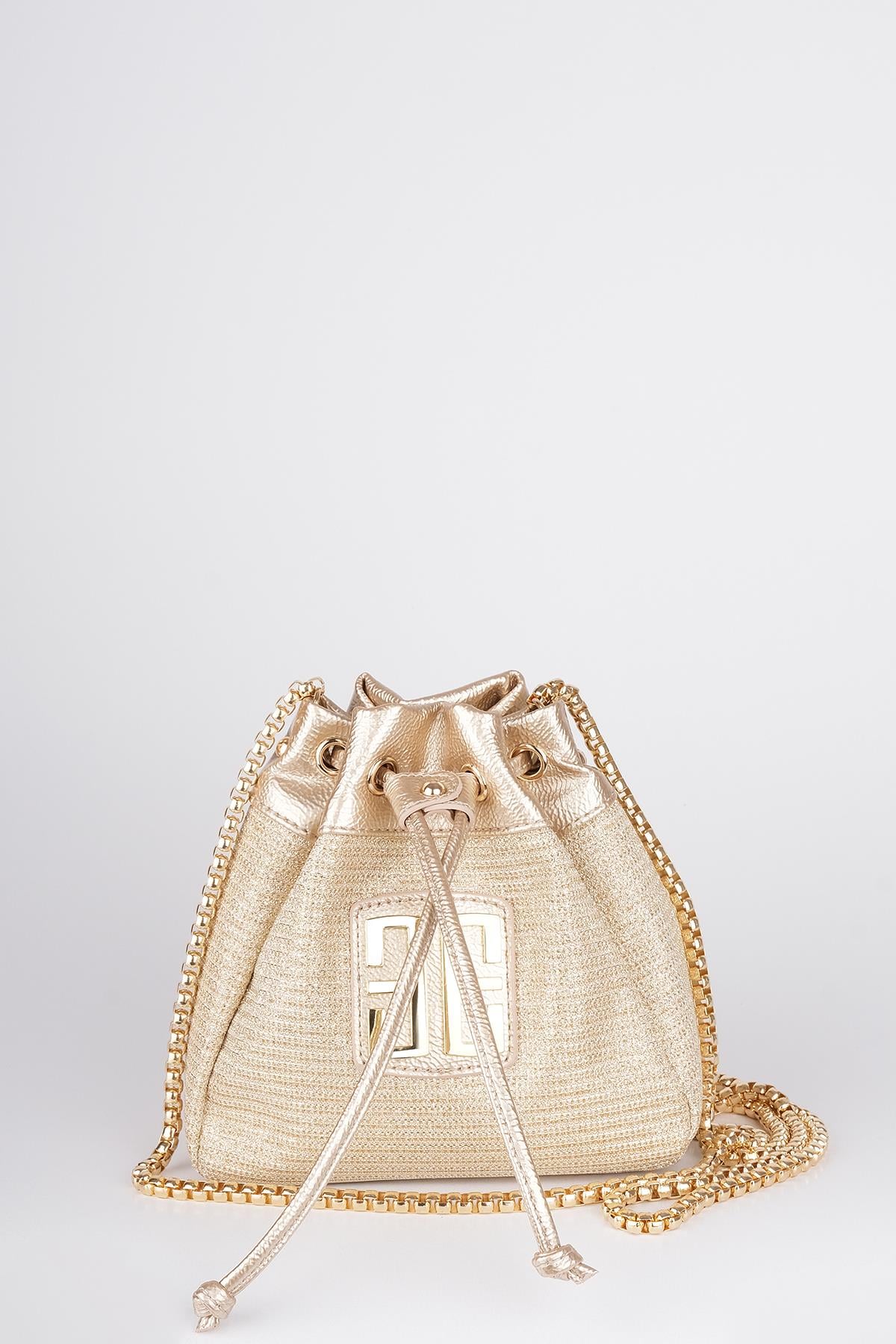 Simli Mini Bucket Çanta