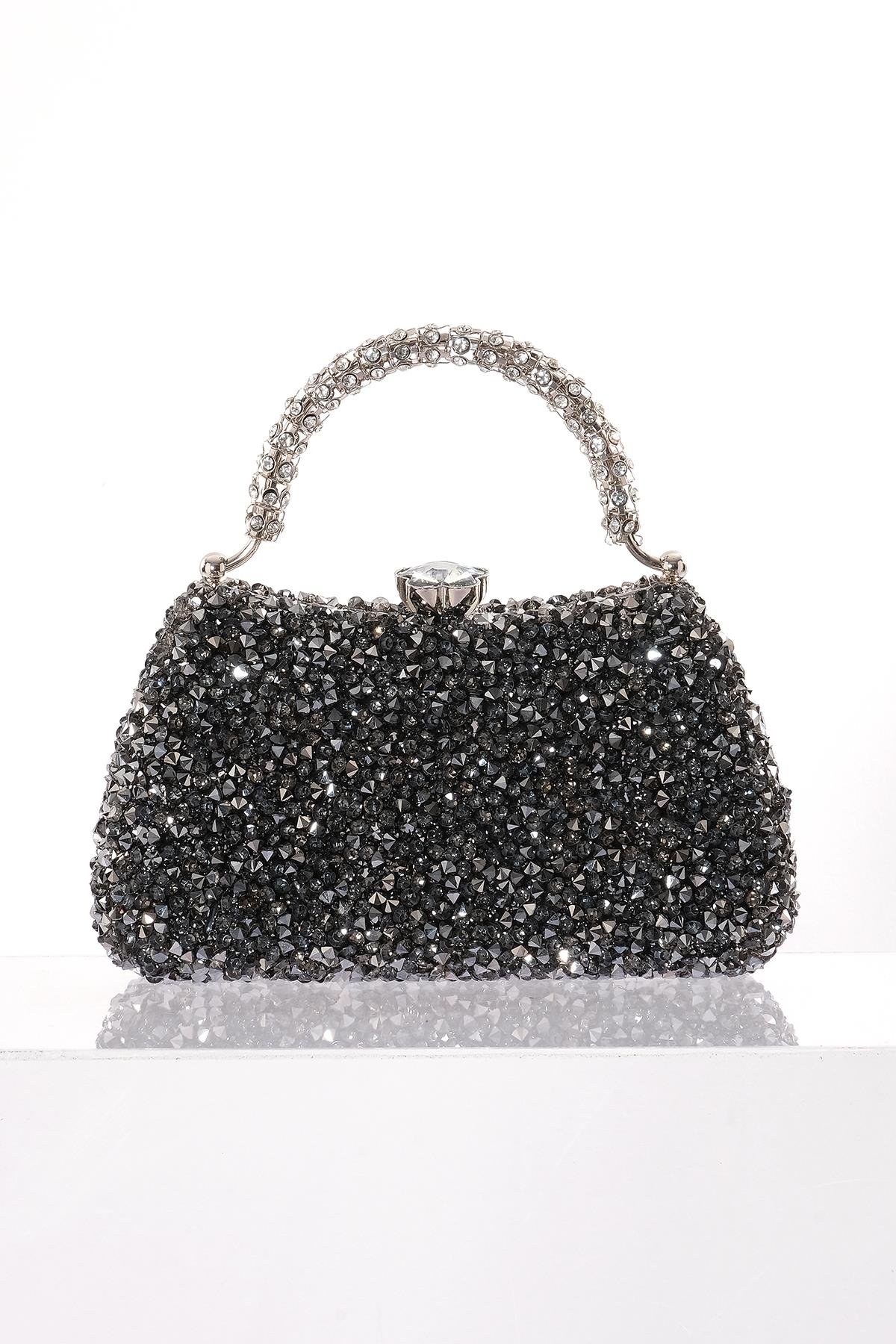 Simli Taş Detaylı Gece Çantası