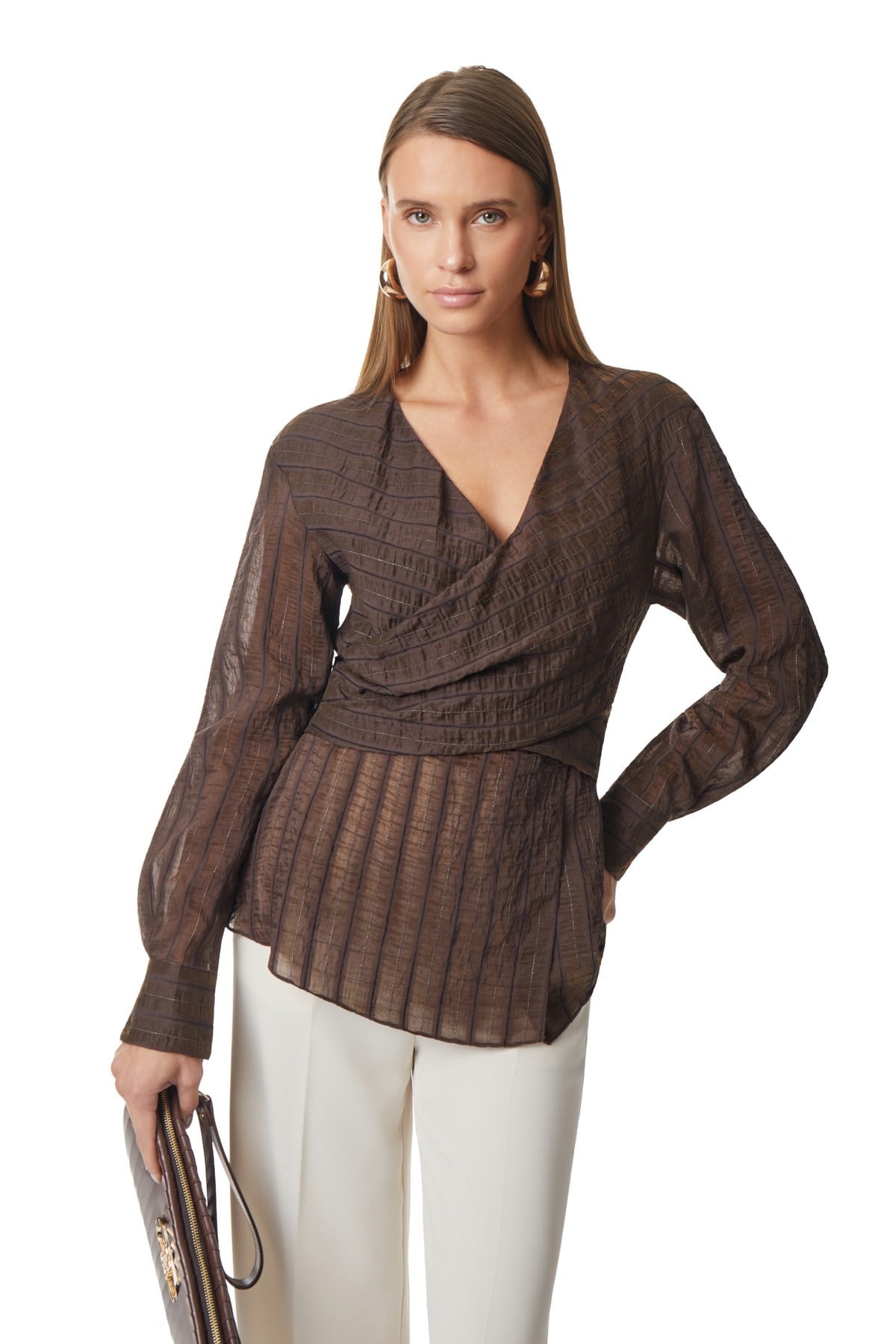 Uzun Kollu V Yaka Bluz