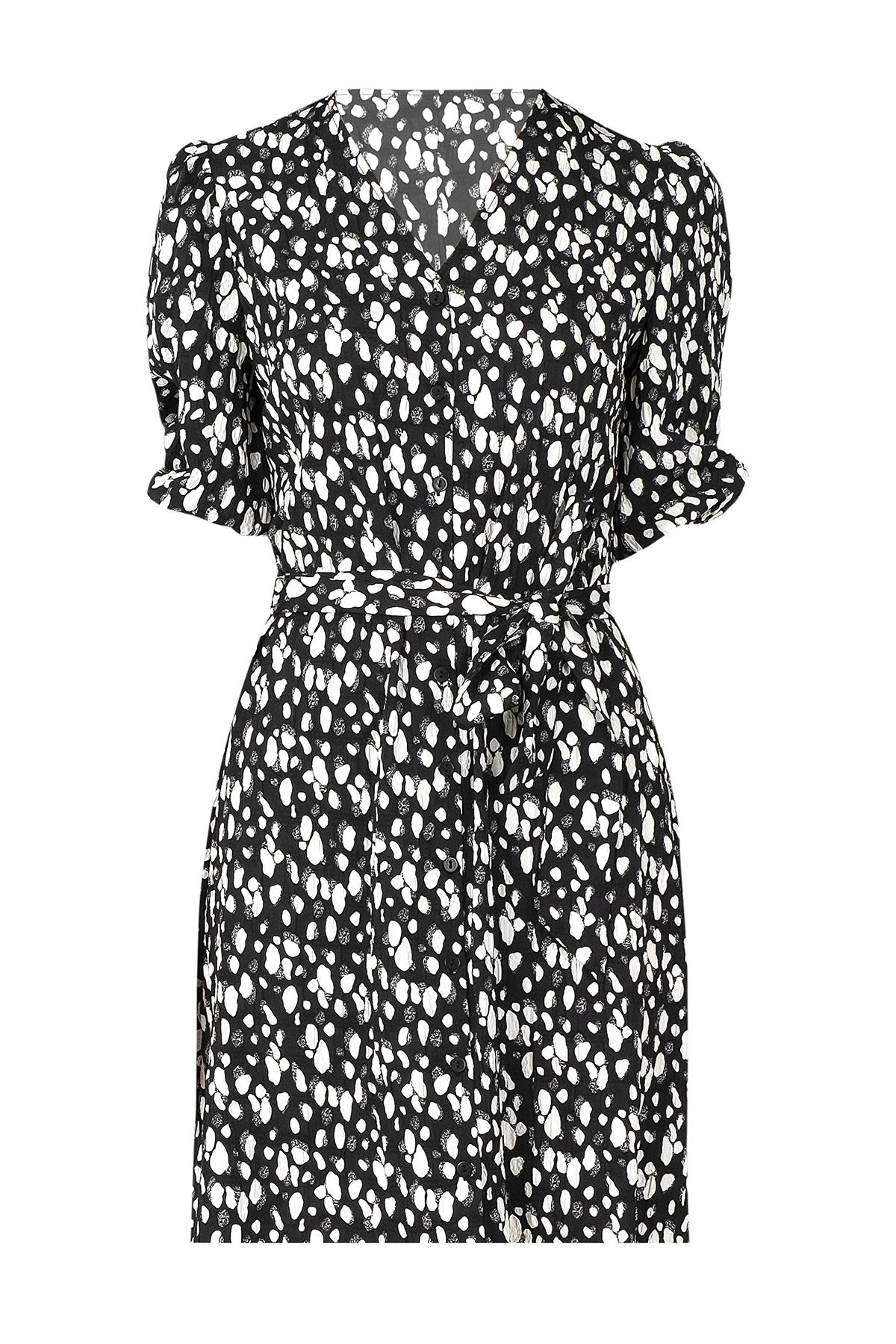 V Yaka Balon Kollu Elbise