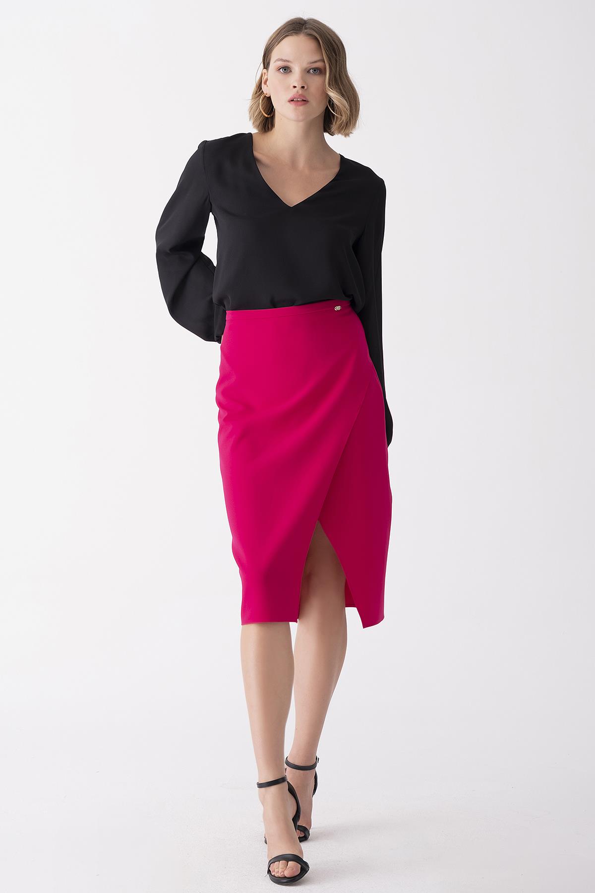 Yırtmaçlı Midi Etek