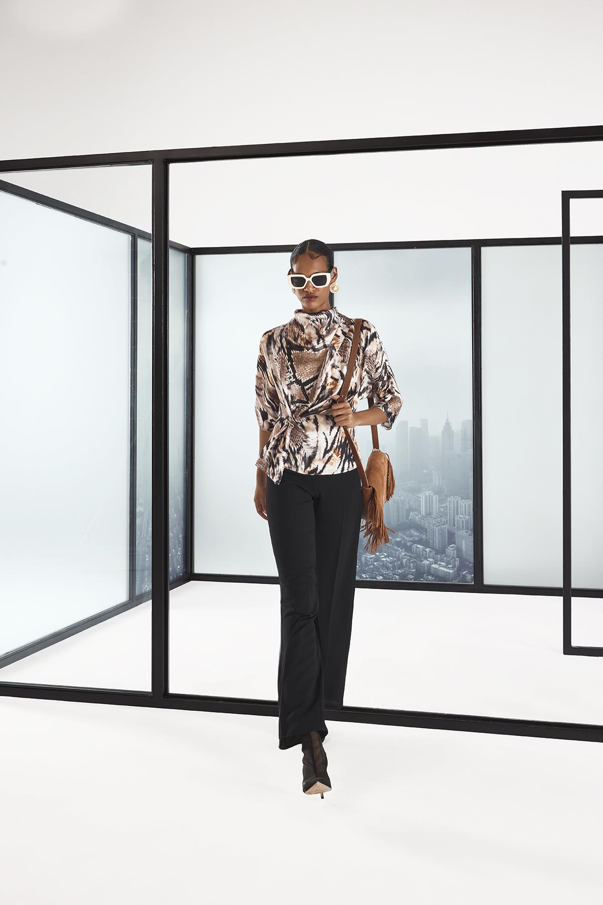 Yüksek Bel Bol Paça Pantolon