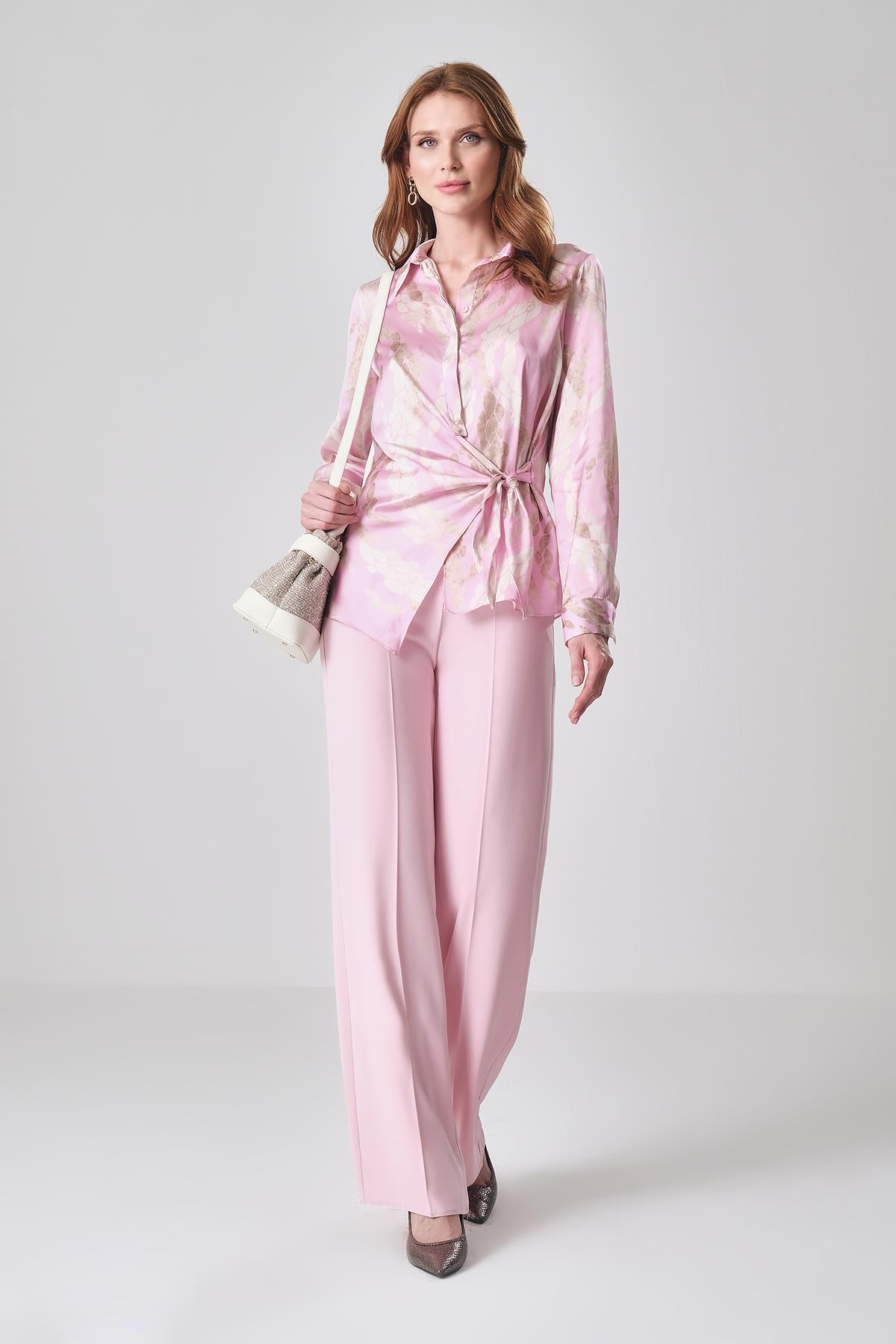 Yüksek Bel Cepli Pantolon