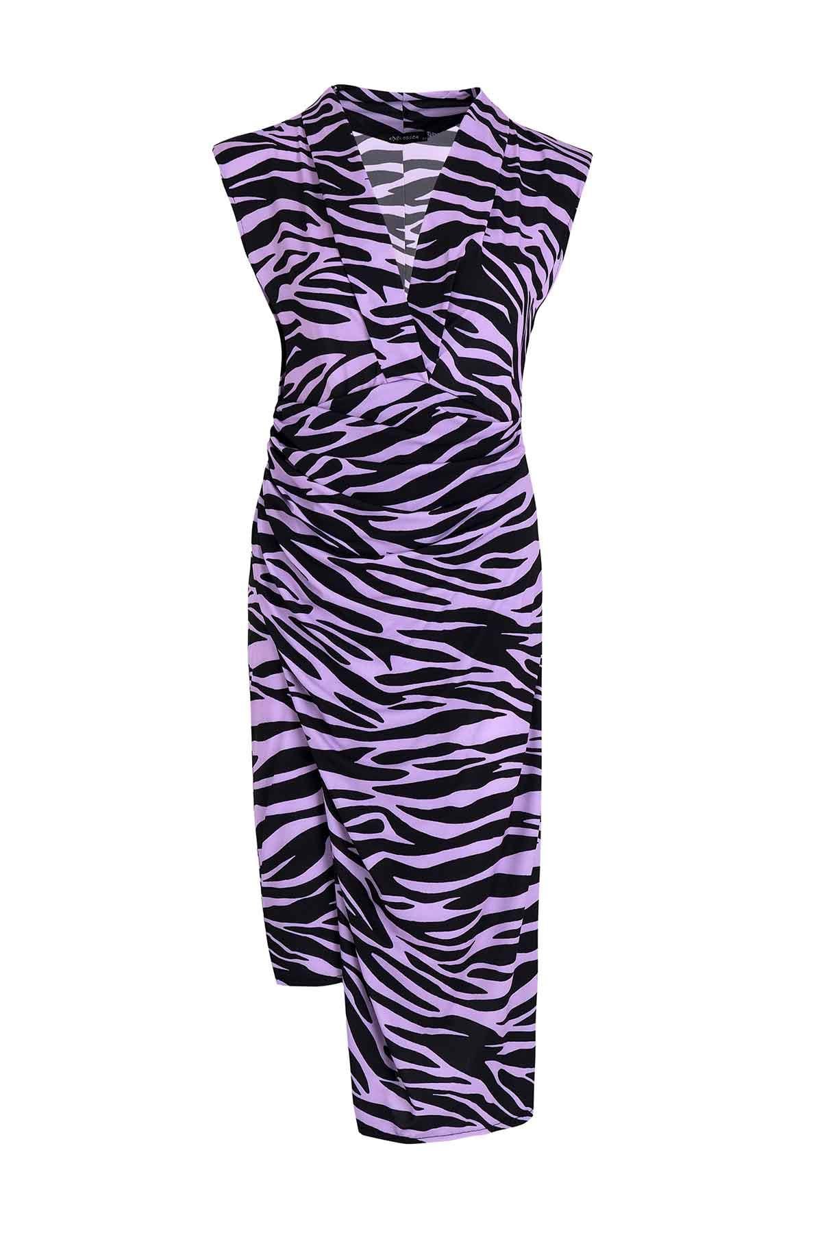 Zebra Desenli Elbise