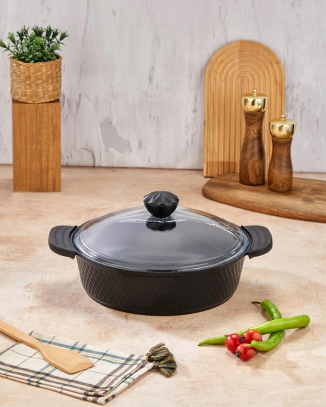 Cooker Kristal 24 Cm Derin Tencere Siyah Ckr3287