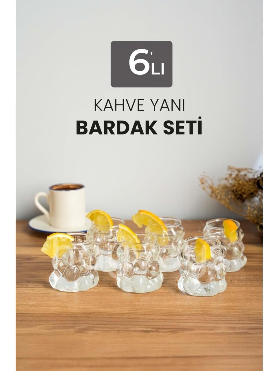 Hilton Home 75 ml 6lı Üzüm Bardak Seti, Bubble Bardak, Bulut Bardak, Kahve Yanı Sunum Bardağı