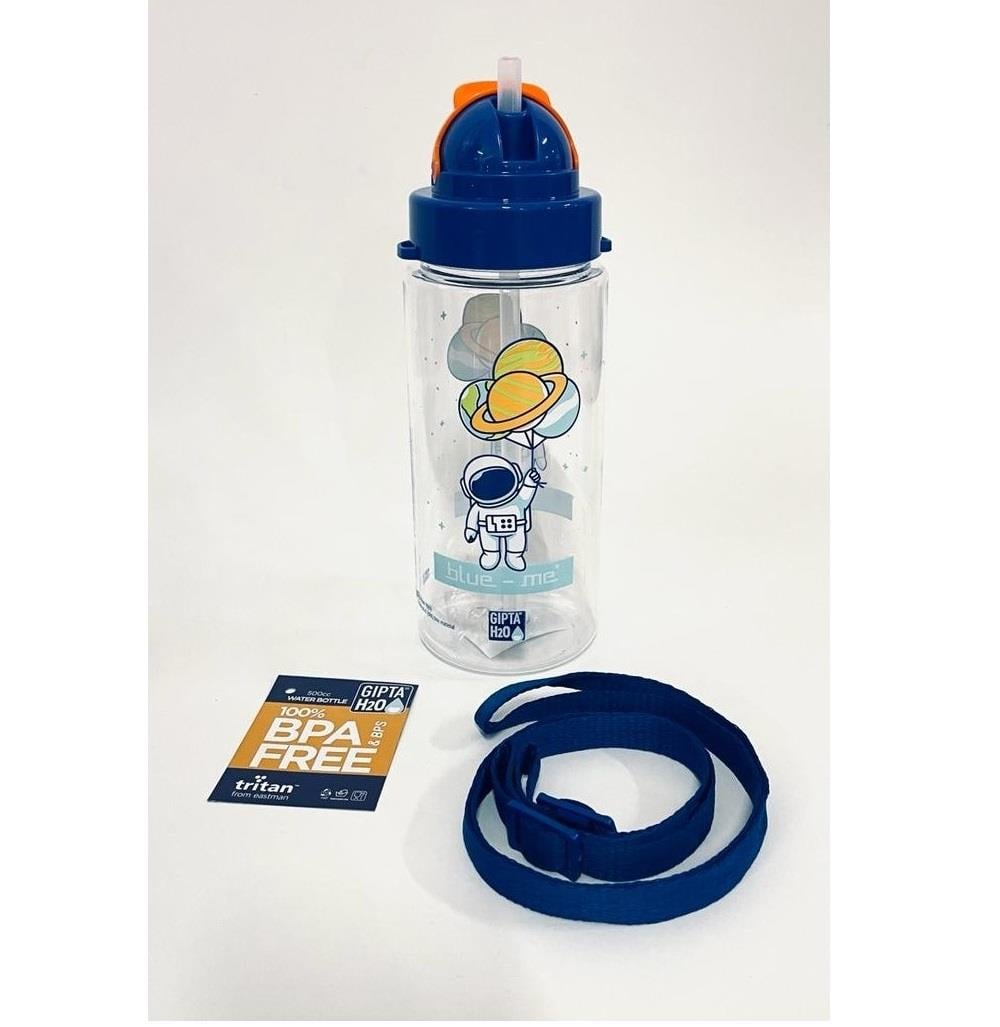 Gıpta Pastel Pembe Blue-Me Tritan Desenli Pipetli Matara 500 ml