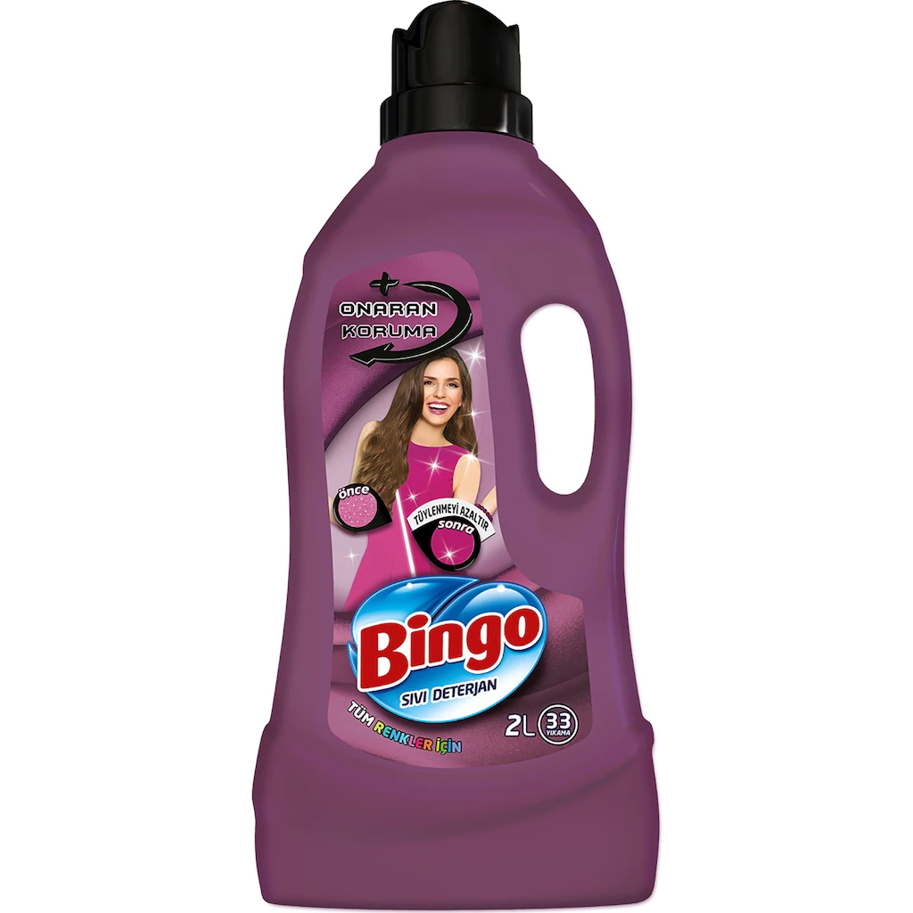 Bingo Sıvı Çamaşır Deterjanı Onaran Koruma Renkliler İçin 33 Yıkama 2 L